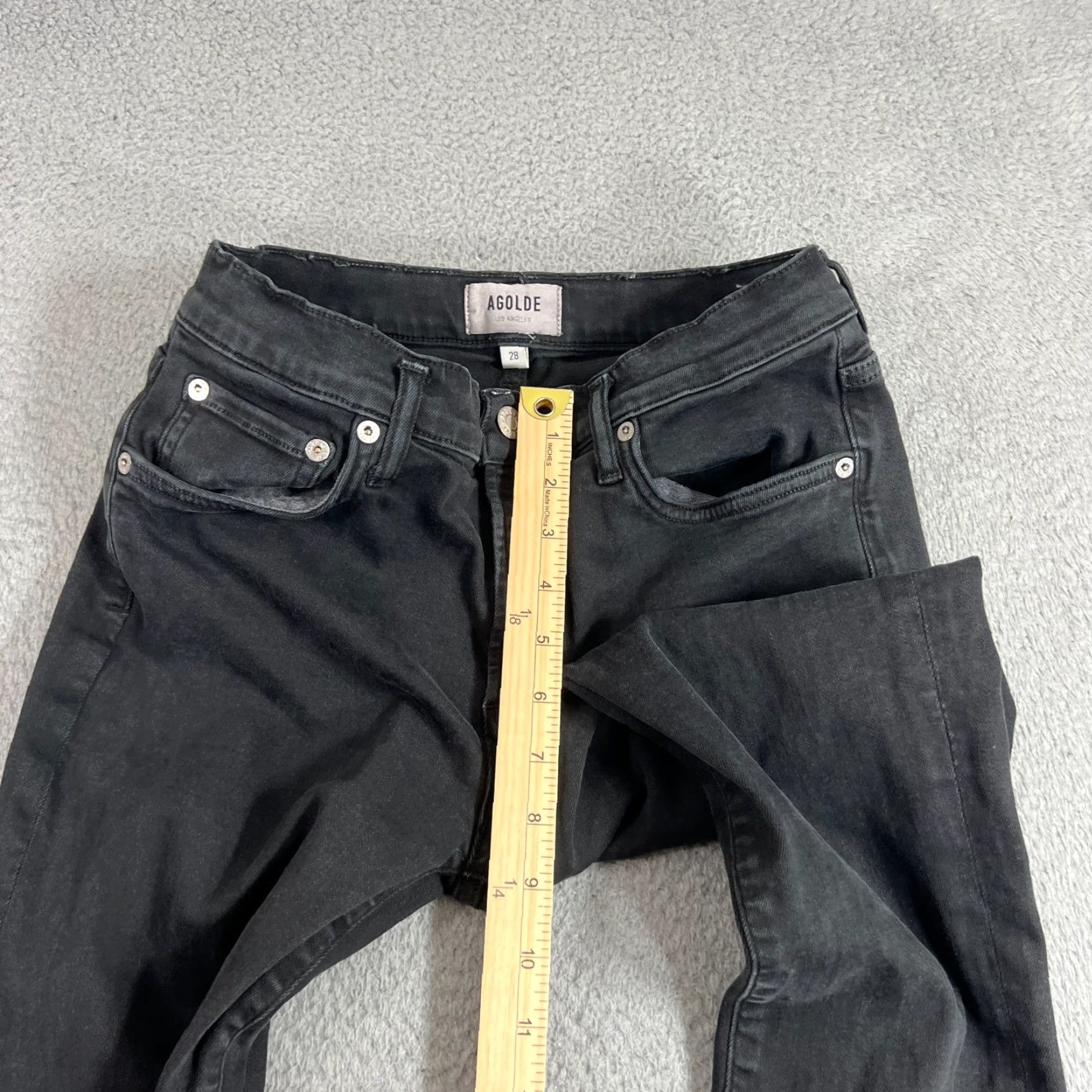 Agolde VINTAGE AGOLDE AG Jeans Womens 28 Skinny Denim Black 2010s Stretch Fit Size 28" / US 6 / IT 42 - 4 Thumbnail