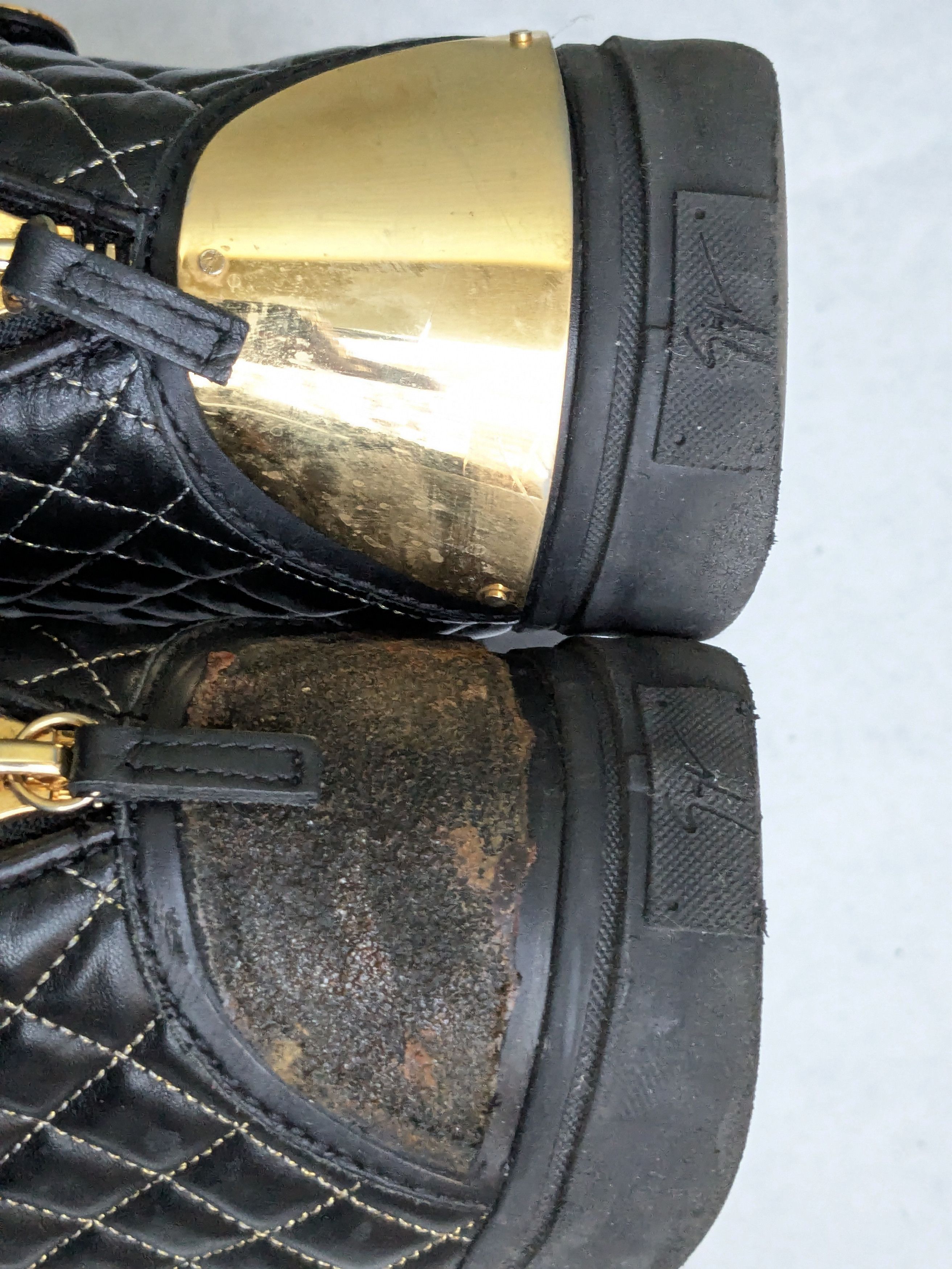 Giuseppe Zanotti Giuseppe Zanotti Sneakers Black Gold 13 46 High Tops Leather Size US 13 / EU 46 - 17 Thumbnail
