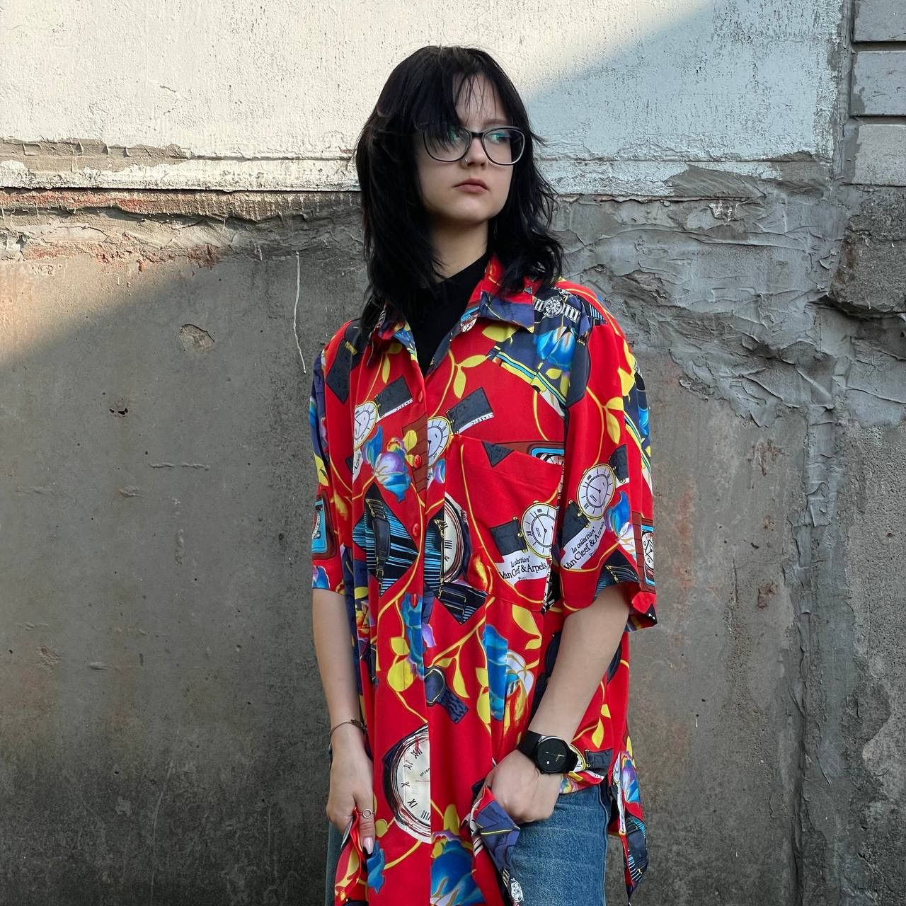 Hysteric Glamour Vintage Surf Style Button Up Shirts Clock Overprinted Size US XL / EU 56 / 4 - 1 Thumbnail