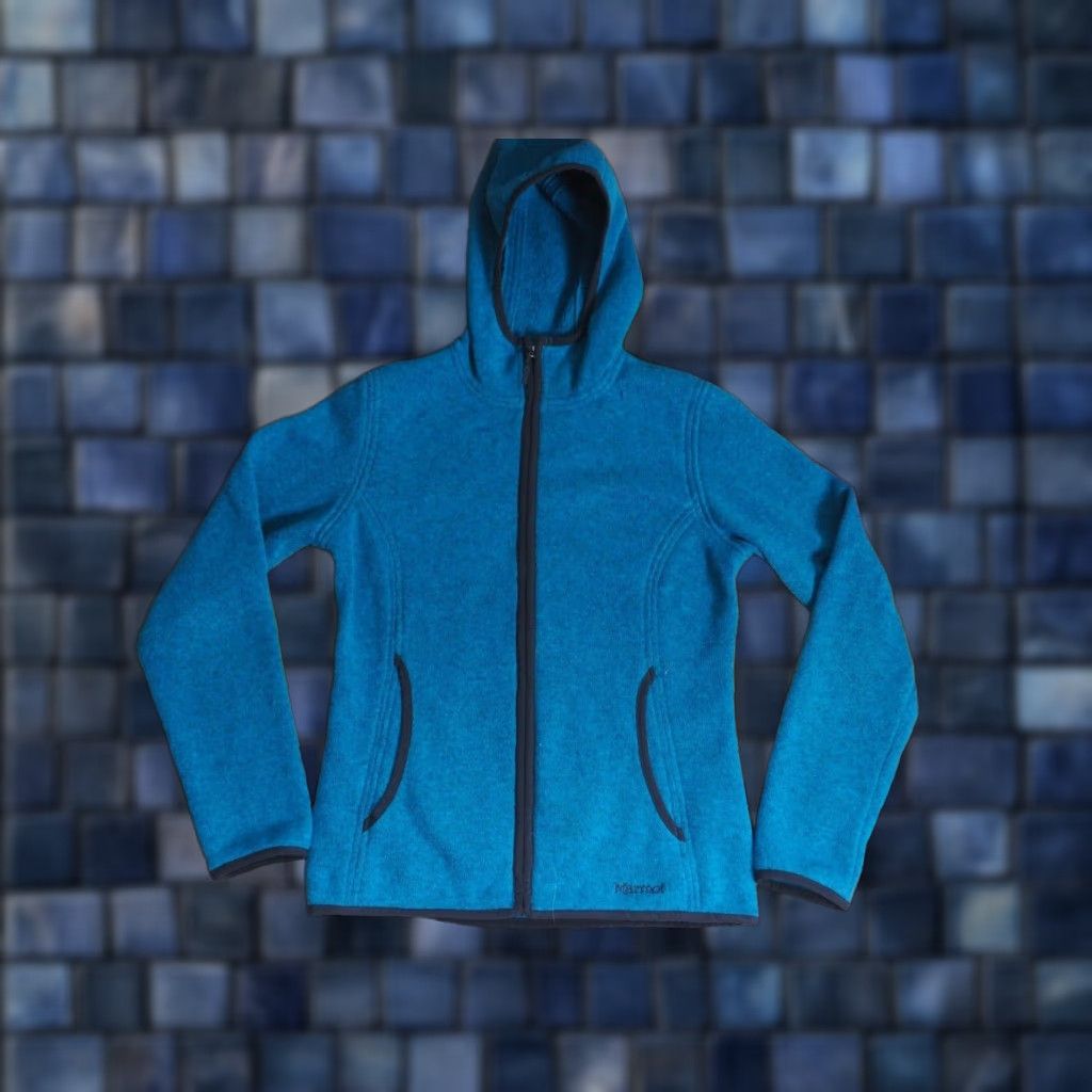 Marmot MARMOT Jacket Teal Blue Gray Fleece Full Zip Outdoor Logo Womens S Jacket Size S / US 4 / IT 40 - 1 Thumbnail