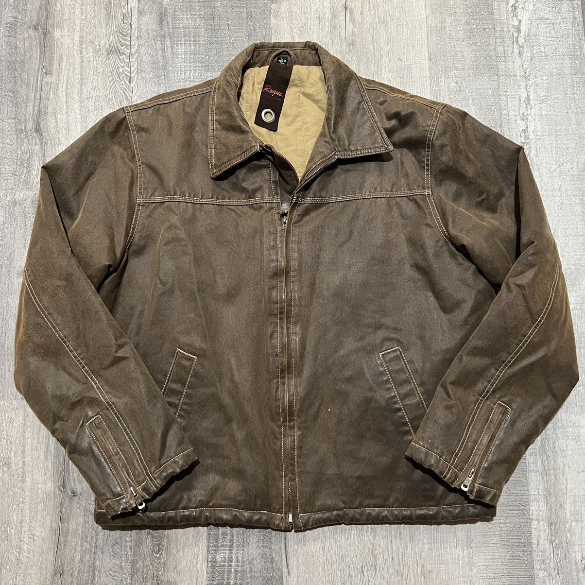 Rogue Rogue By Reilly Olmes Brown Canvas Collared Full Zip Jacket Size US L / EU 52-54 / 3 - 1 Thumbnail