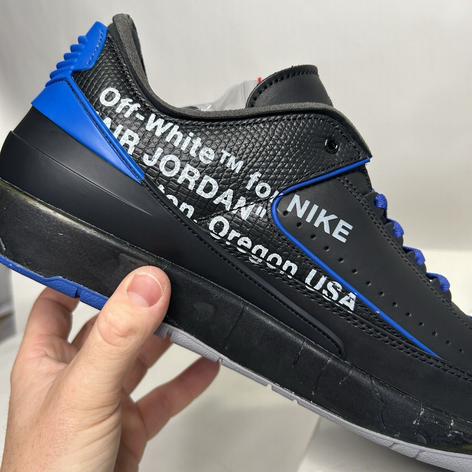 Jordan Brand Off-White x Air Jordan 2 Retro SP Low “Black Varsity Royal" Size US 14 / EU 47 - 7 Thumbnail