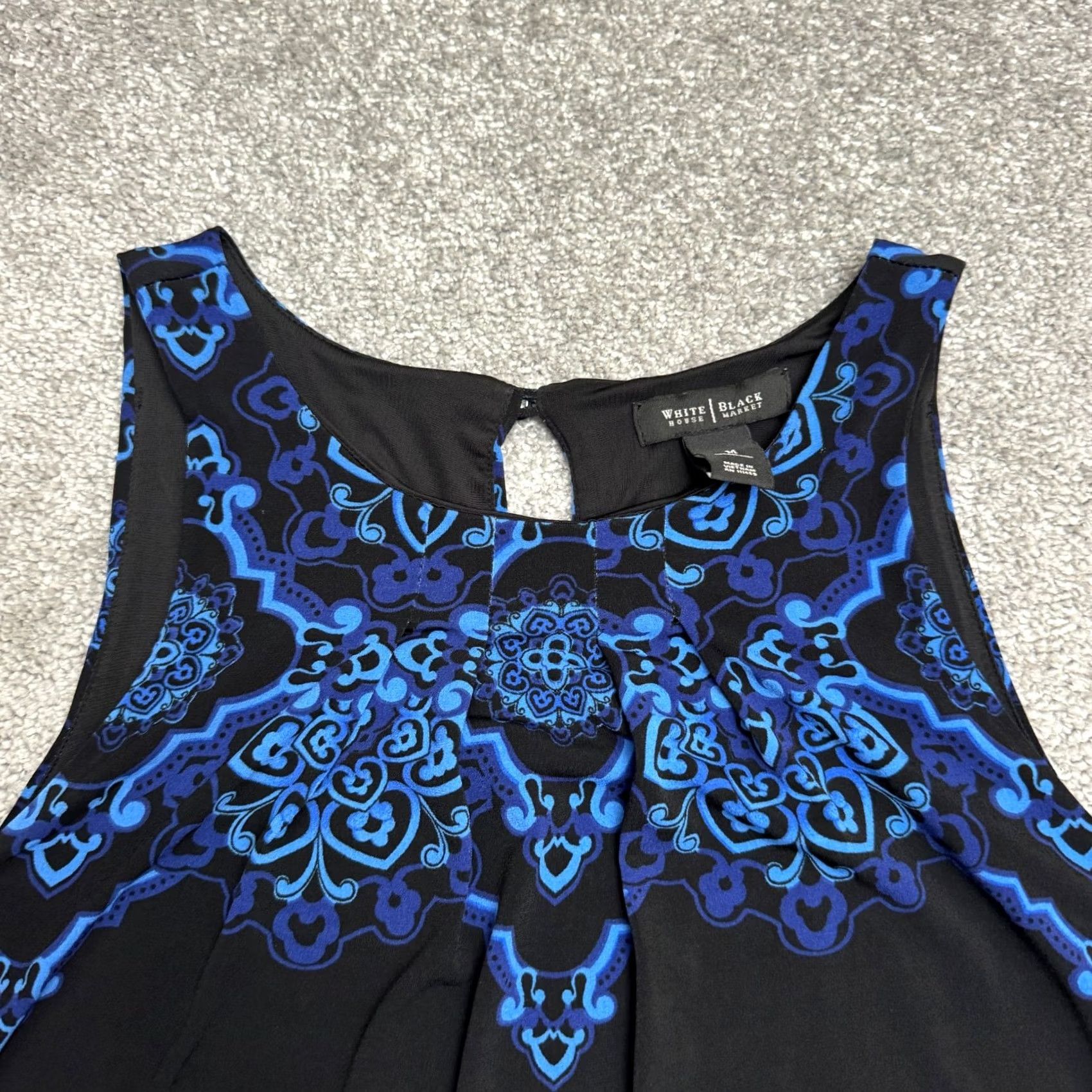 White House Black Market White House Black Market Sheath Dress Womens Medium Black Blue Medallion Print Size M / US 6-8 / IT 42-44 - 4 Thumbnail