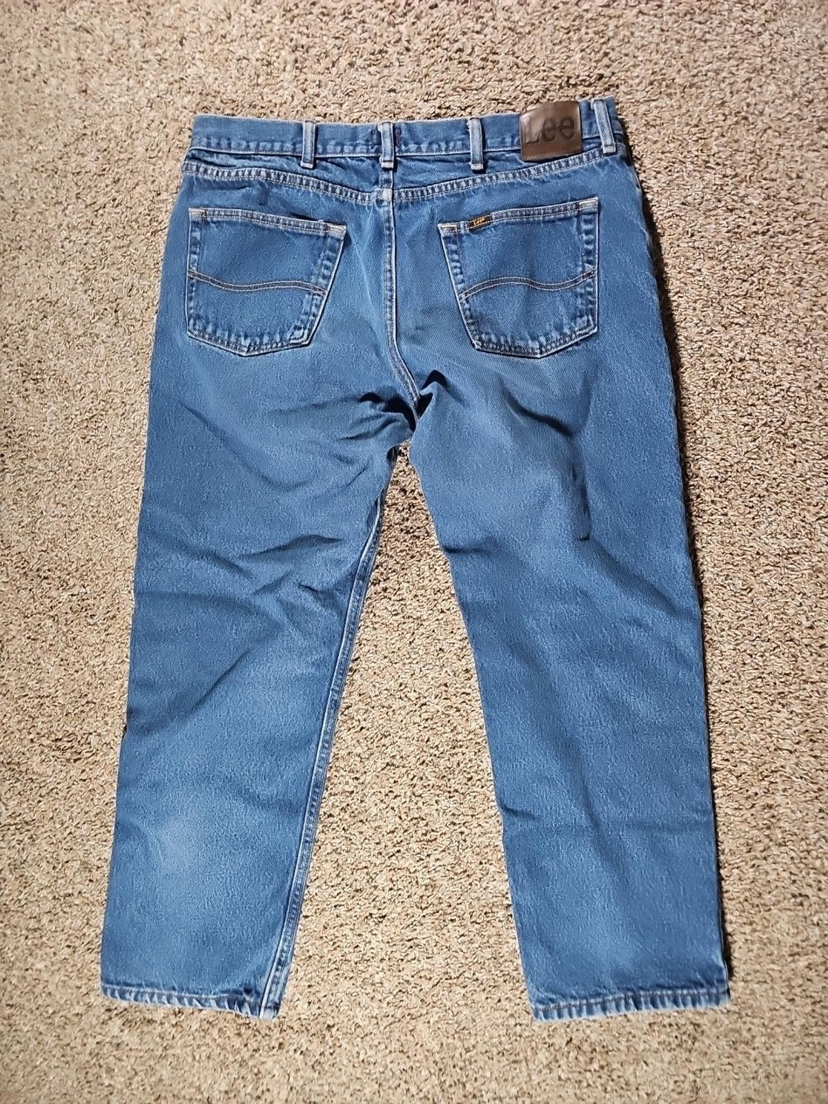 Lee Lee Regular Fit Straight Jeans Size 38x29 Medium Wash Blue Size US 38 / EU 54 - 6 Thumbnail
