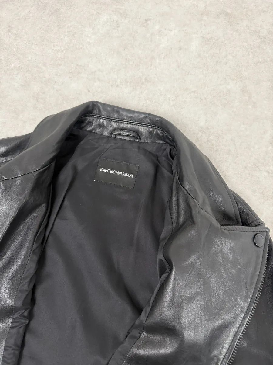 Emporio Armani AW2019 Emporio Armani Perfecto Grey Leather Jacket Size US M / EU 48-50 / 2 - 6 Thumbnail