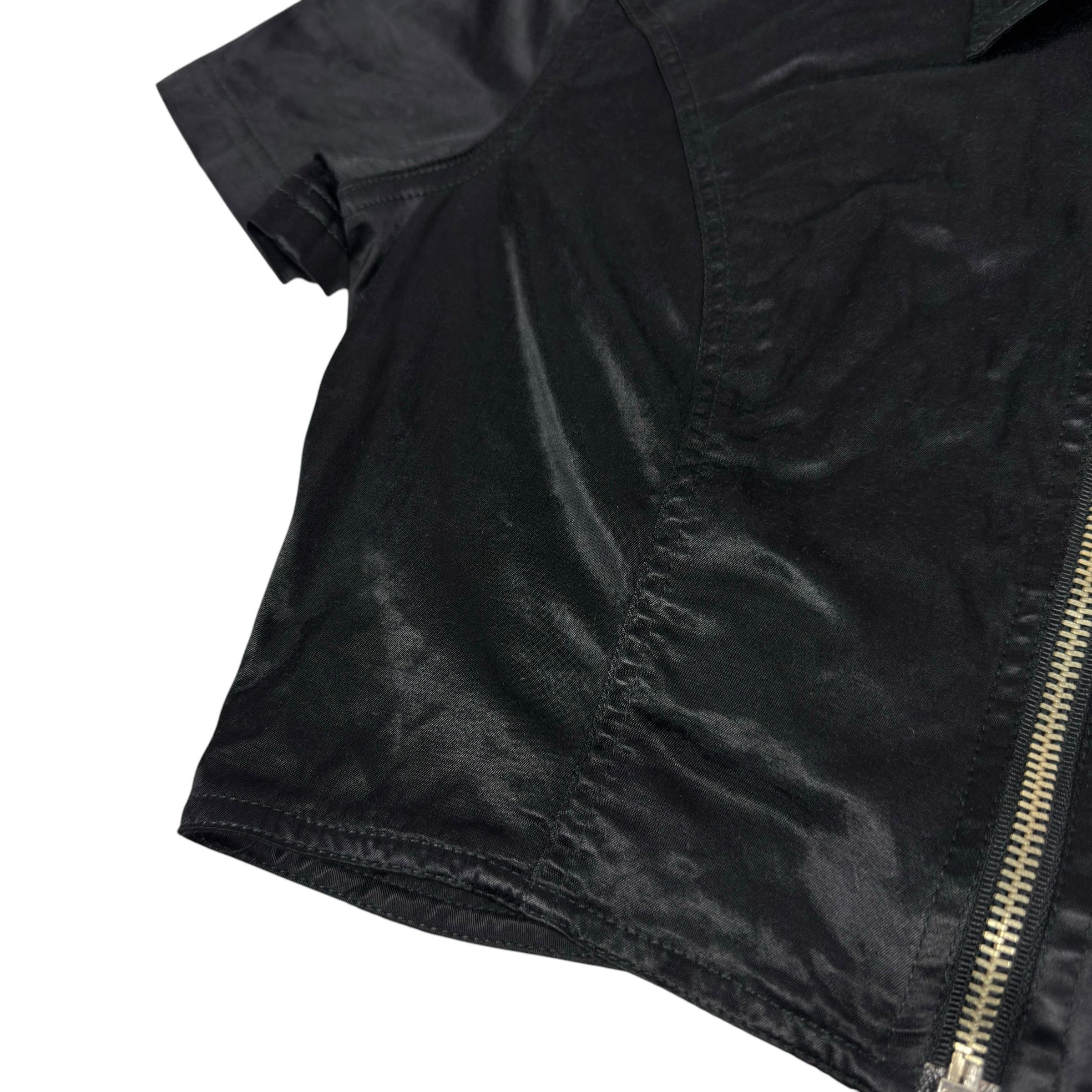 Versace × Vintage Versace Women's Black Short Sleeve Full Zip Cropped Shirt L Size L / US 10 / IT 46 - 5 Thumbnail