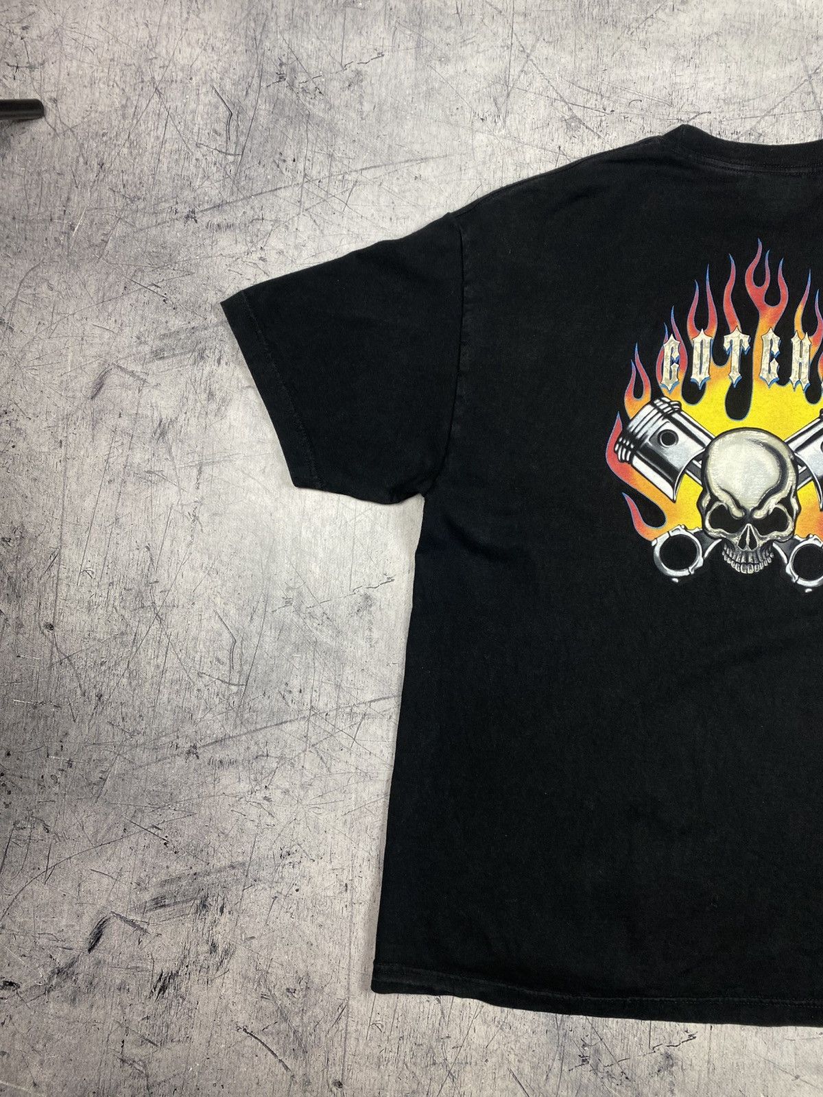 Gotcha Gotcha Skull & Flames Graphic T-Shirt y2k Motorcycle Size US XL / EU 56 / 4 - 3 Thumbnail