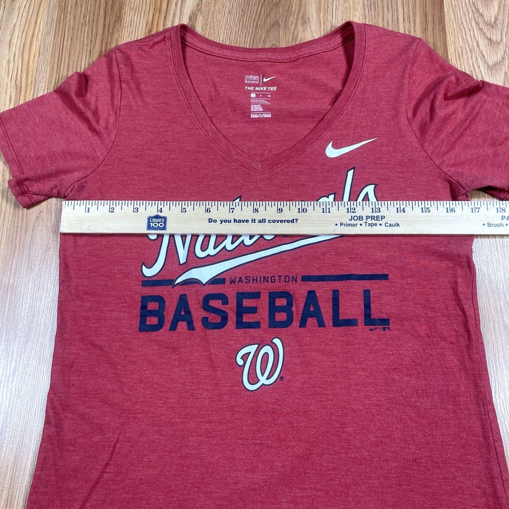 Nike Nike T-Shirt Womens S Small V-Neck Short Sleeve Washington Nationals Baseball Red Size S / US 4 / IT 40 - 5 Thumbnail