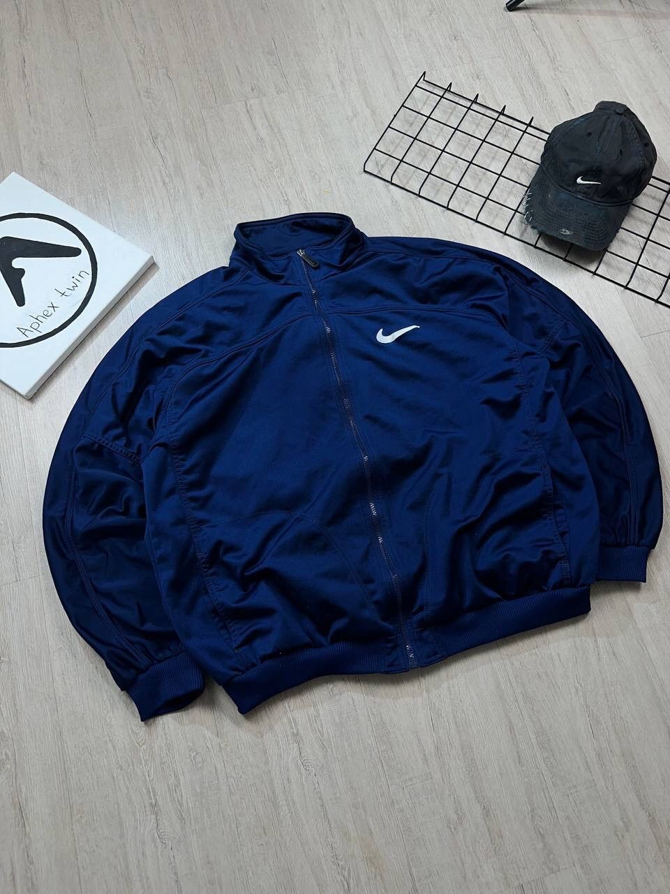 Nike × Vintage Vintage 00s Nike Big Logo Y2K Zip Hoodie Size US XL / EU 56 / 4 - 3 Thumbnail