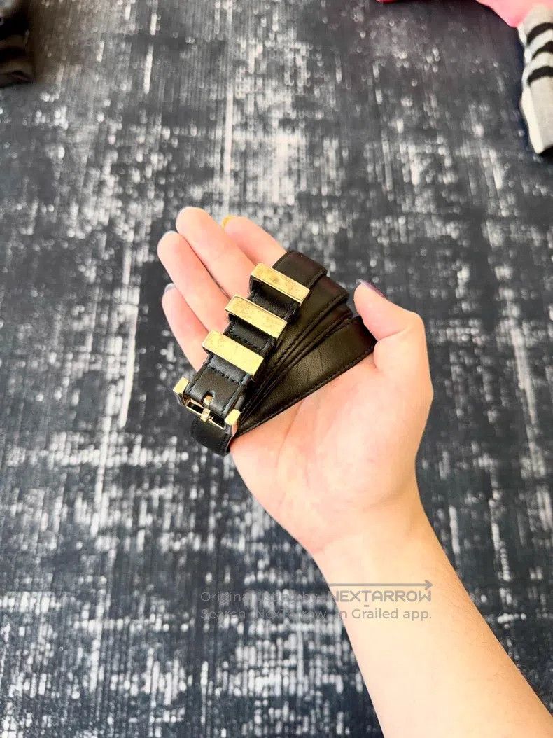 Saint Laurent Paris Saint Laurent Paris size 85 Black Three-Section Buckle Lea Size ONE SIZE - 1 Thumbnail