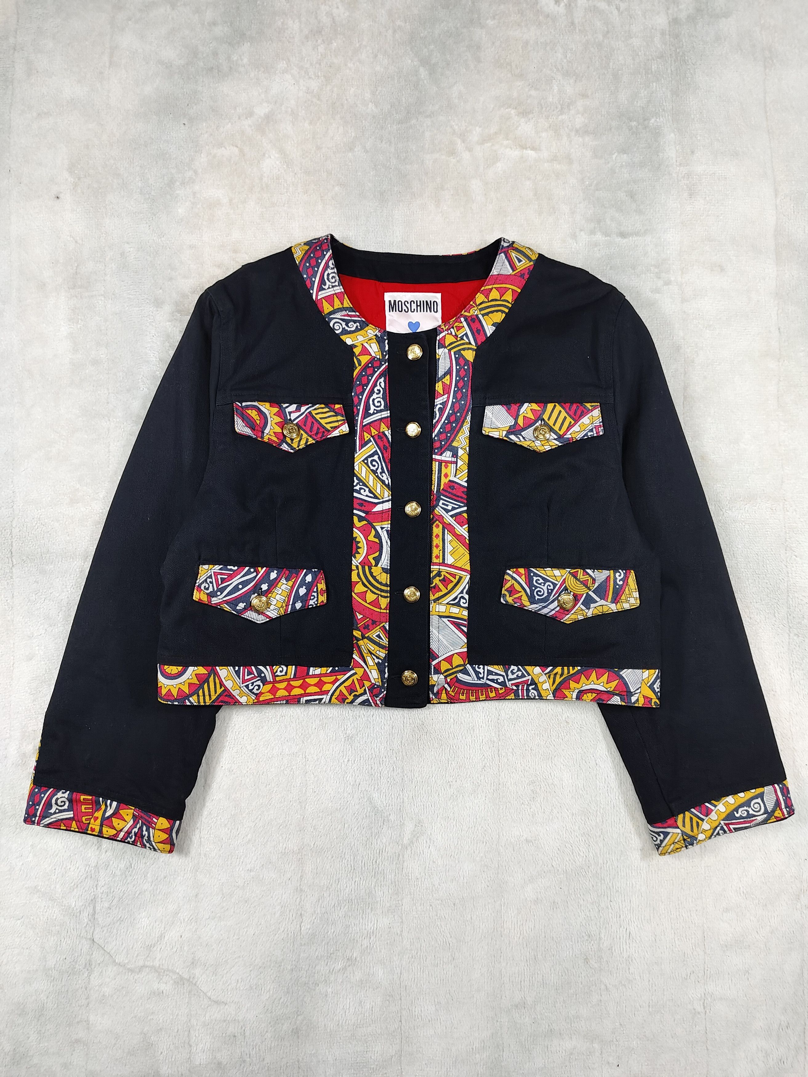 Moschino 90s Moschino- Archive Baroque Trim Graphic Cropped Jacket Size L / US 10 / IT 46 - 4 Thumbnail