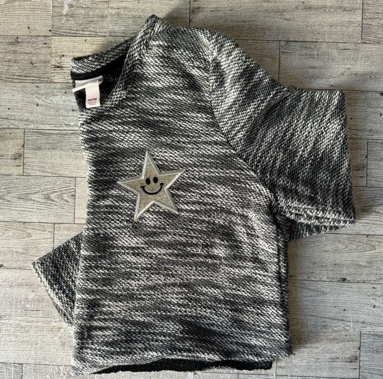 Merona Retro, Monochrome, Patchwork, Raw Hem Cropped Knit Sweater Size M / US 6-8 / IT 42-44 - 10 Thumbnail