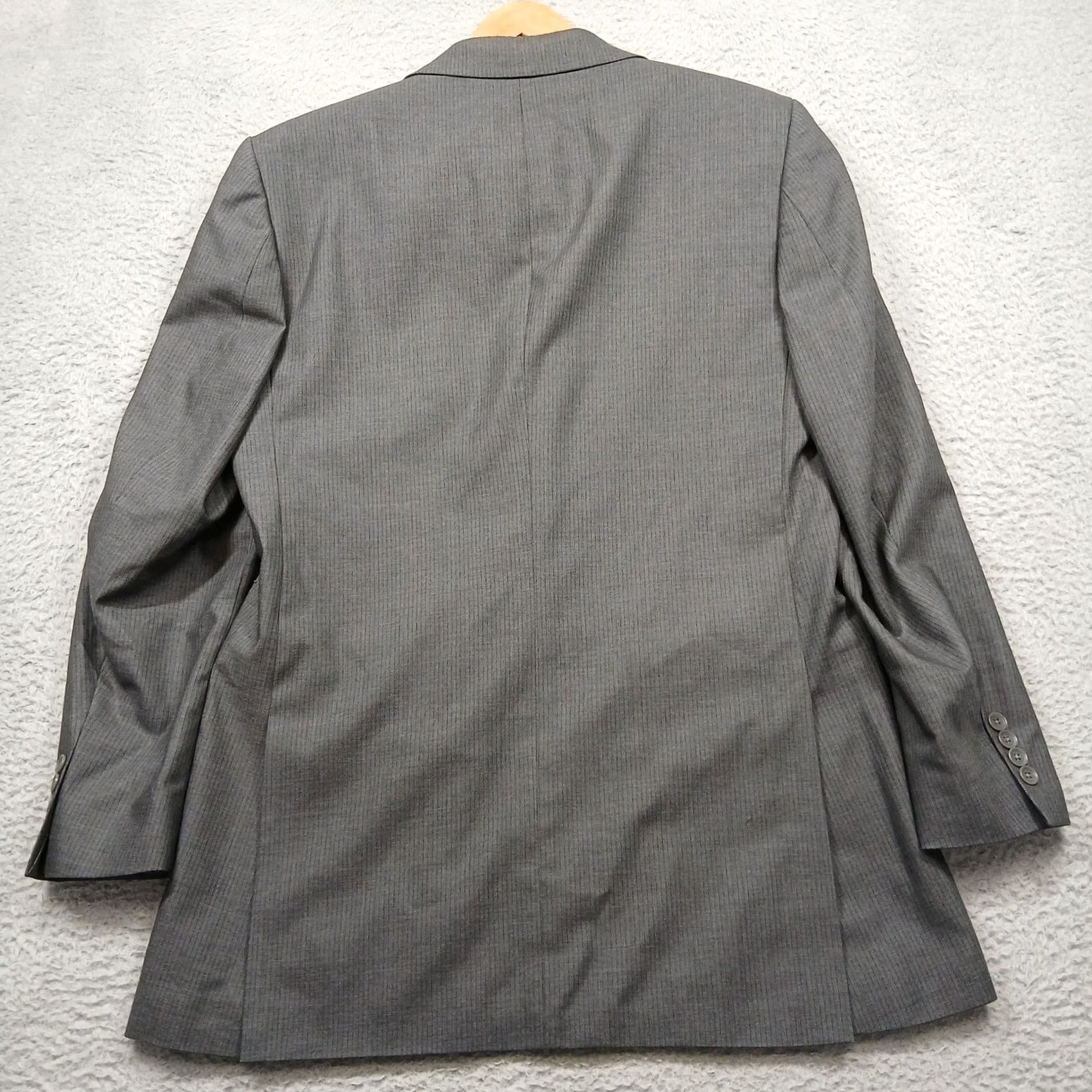 Oscar De La Renta Oscar de la Renta Blazer Men Wool Gray 40L Two Button Notch Lapel 2 Piece Suit Jacket Size 40R - 3 Thumbnail
