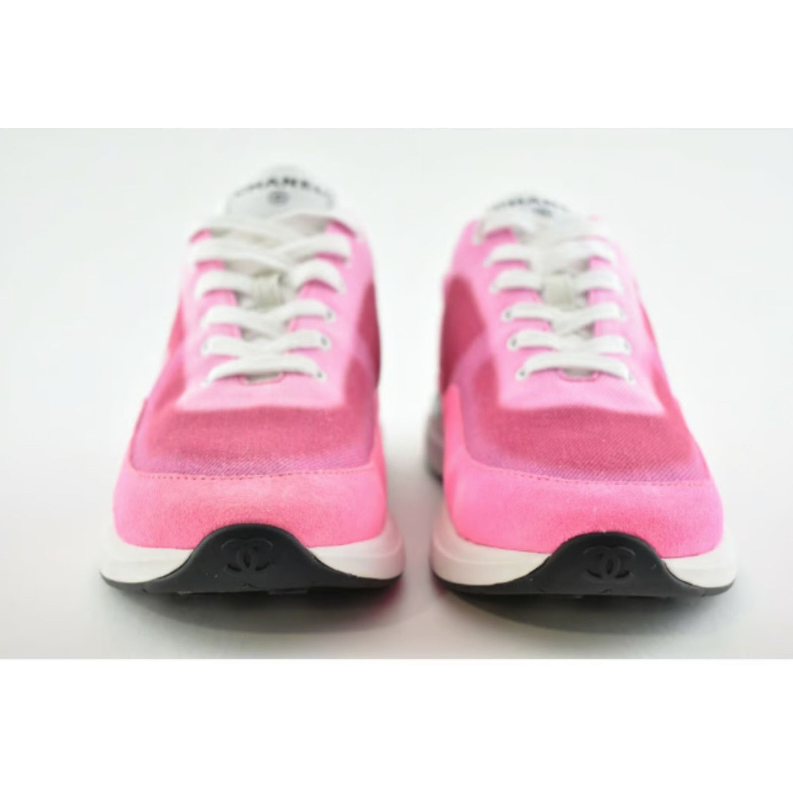 Chanel 21S CC Logo Lace Up Tie Low Top Trainer Sneaker 37 Size US 7 / IT 37 - 5 Thumbnail
