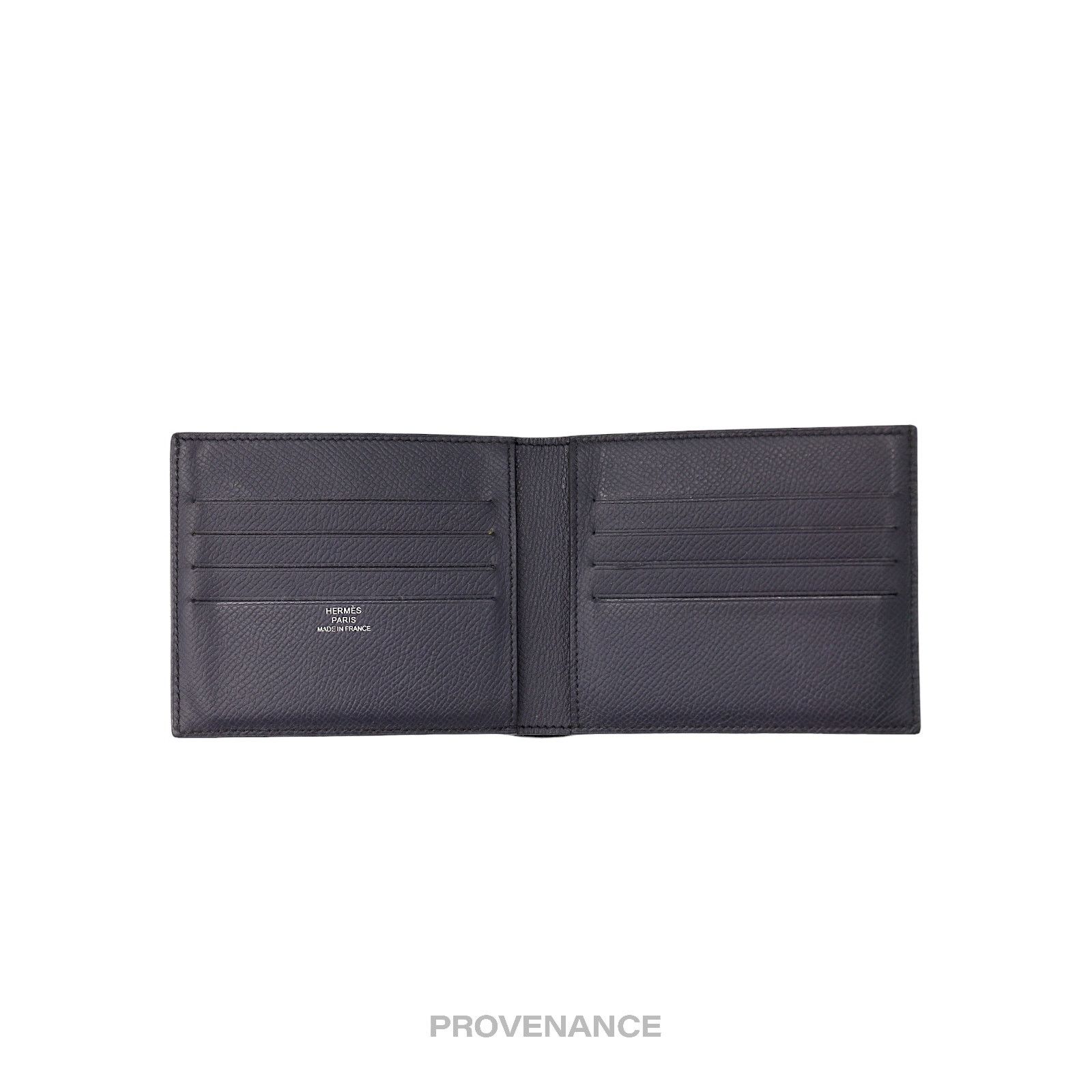 Hermes 🔴 Hermes Citizen Twill Compact Wallet - Bleu Nuit Epsom Size ONE SIZE - 6 Thumbnail
