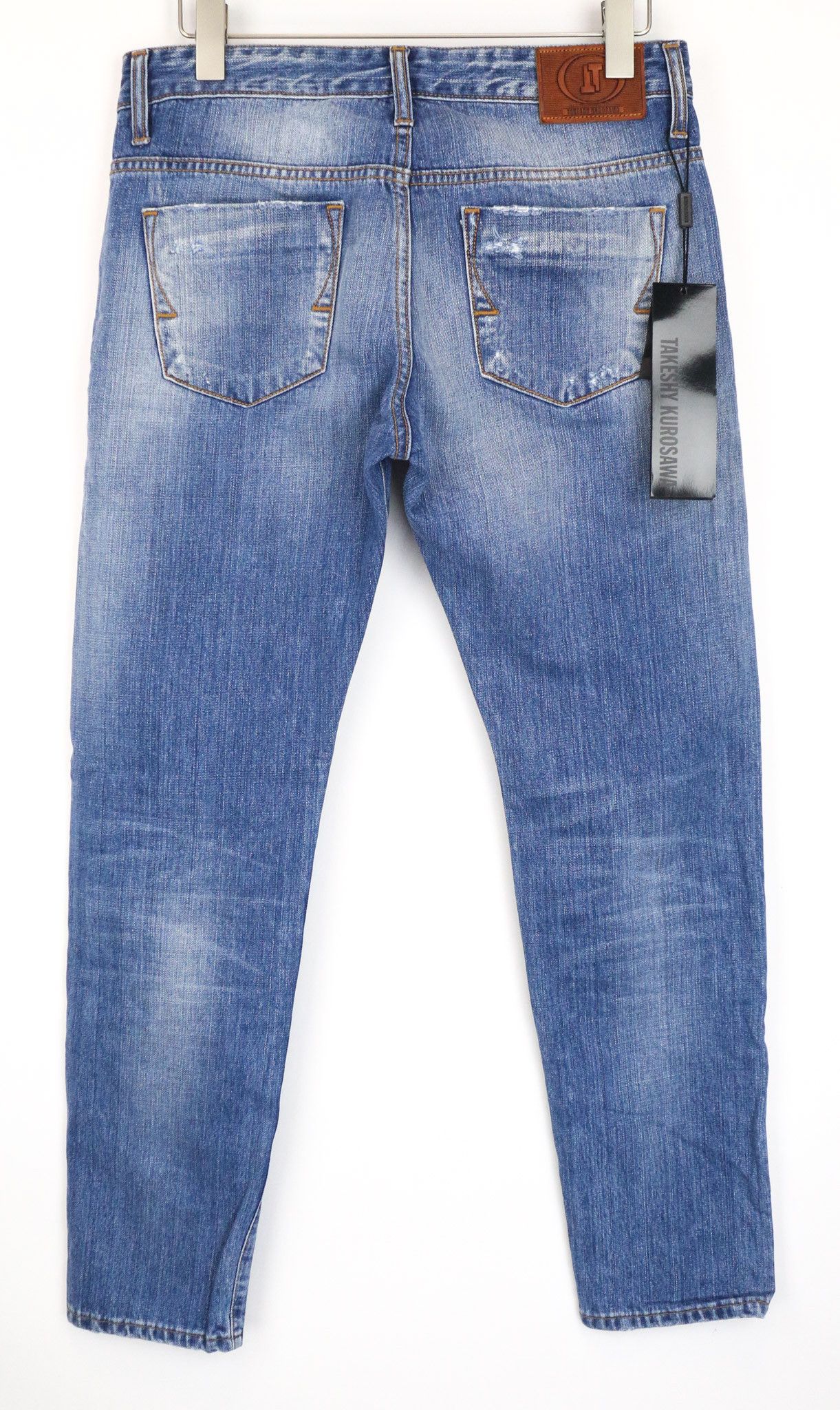 Takeshy Kurosawa TK 08 W34 Blue Distressed Button Slim Jeans 75721 Size US 34 / EU 50 - 2 Thumbnail