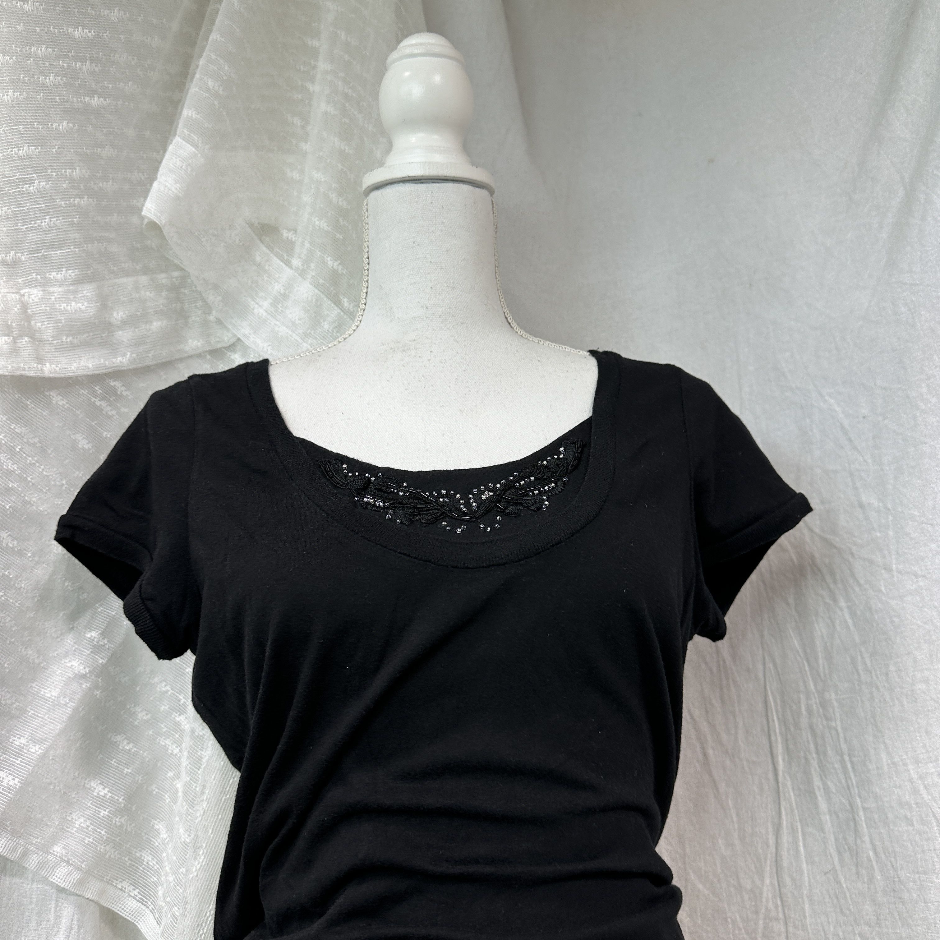 Vintage Vintage Avant Garde Adjustable Strings Fitted T-shirt 00s Size M / US 6-8 / IT 42-44 - 4 Thumbnail