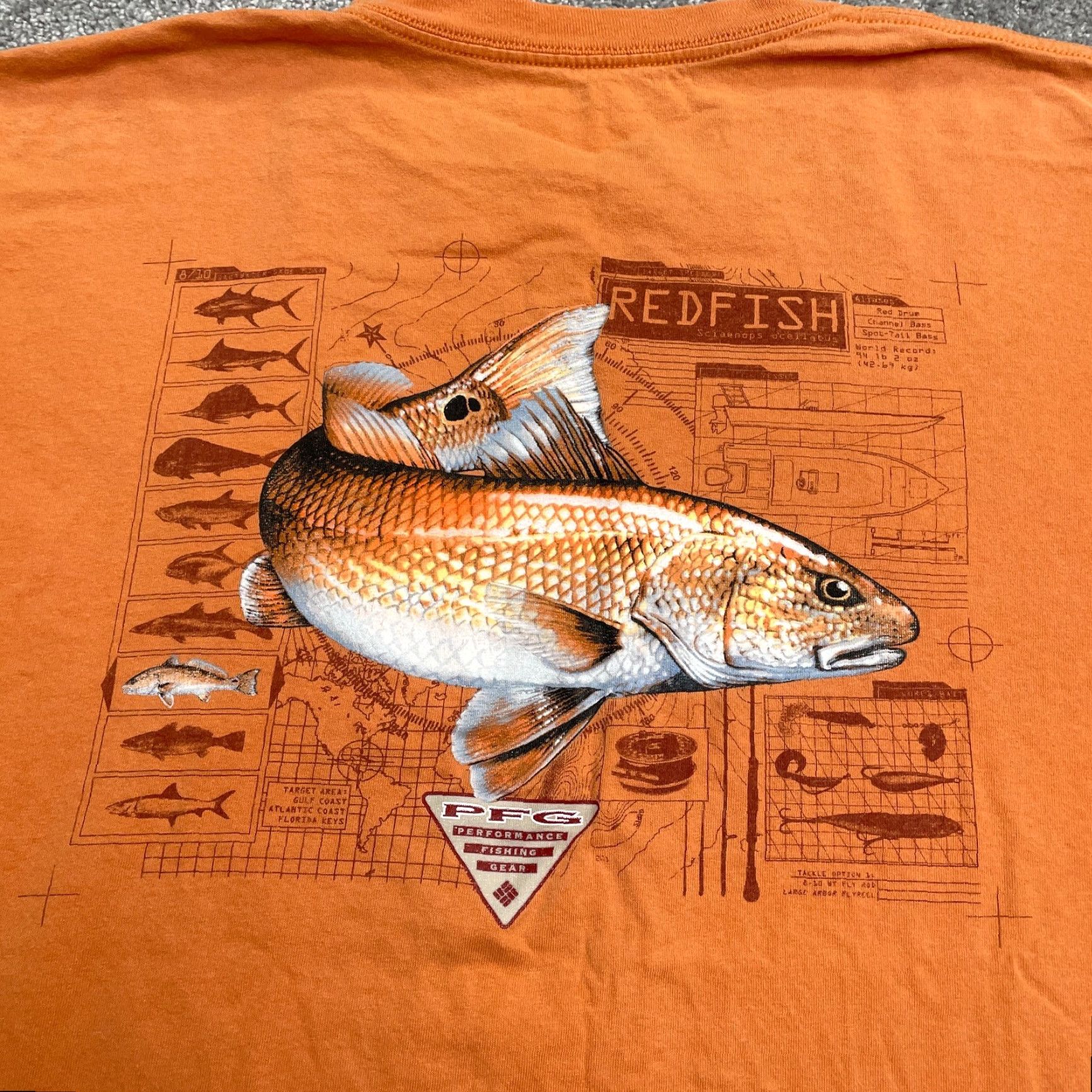 Vintage Columbia PFG T-Shirt Mens XL Orange Crew Neck Short Sleeve Pocket Tee Size US XL / EU 56 / 4 - 3 Thumbnail