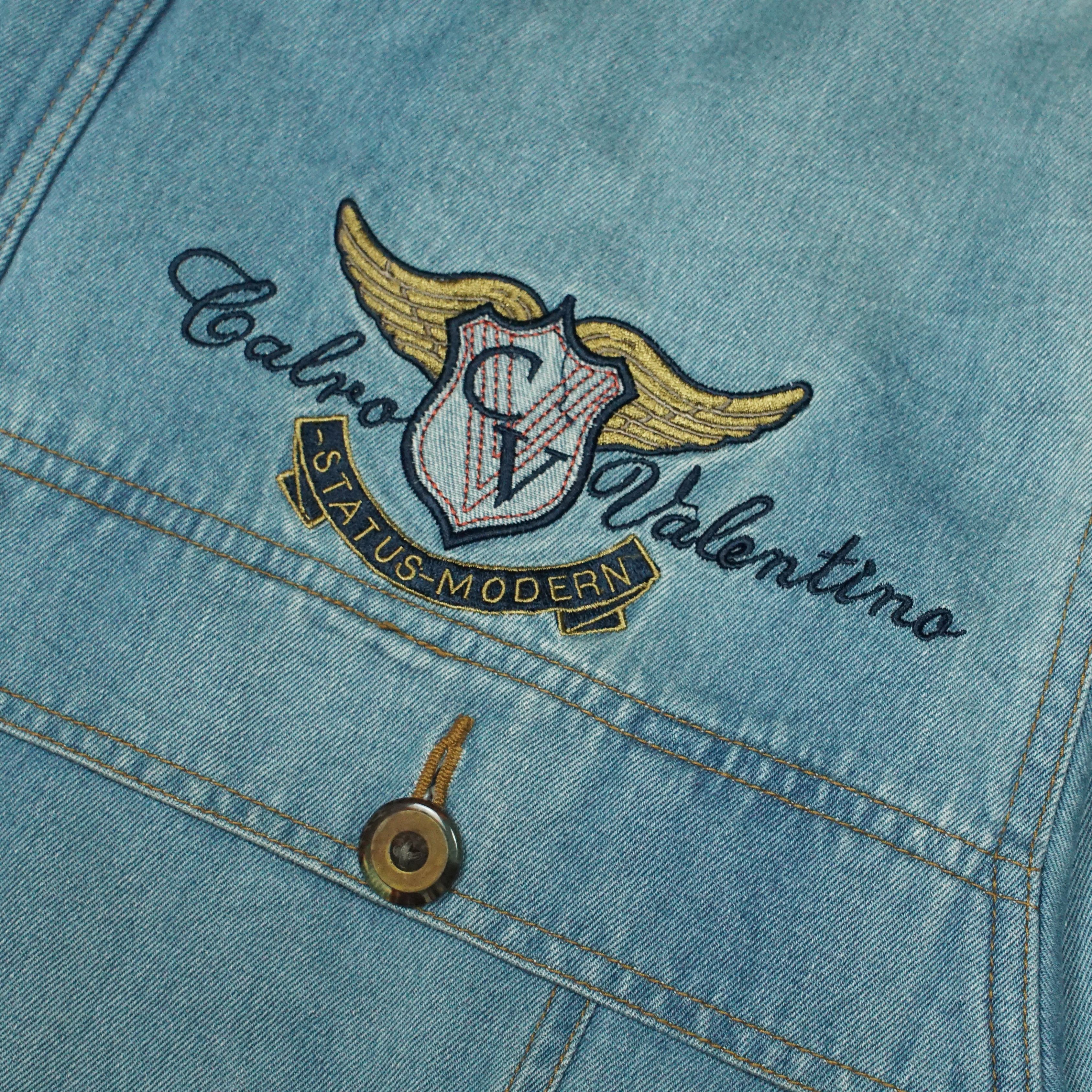 Giovanni Valentino *NoTariff 90s Calro Valentino Status Denim Jacket Size US L / EU 52-54 / 3 - 8 Thumbnail