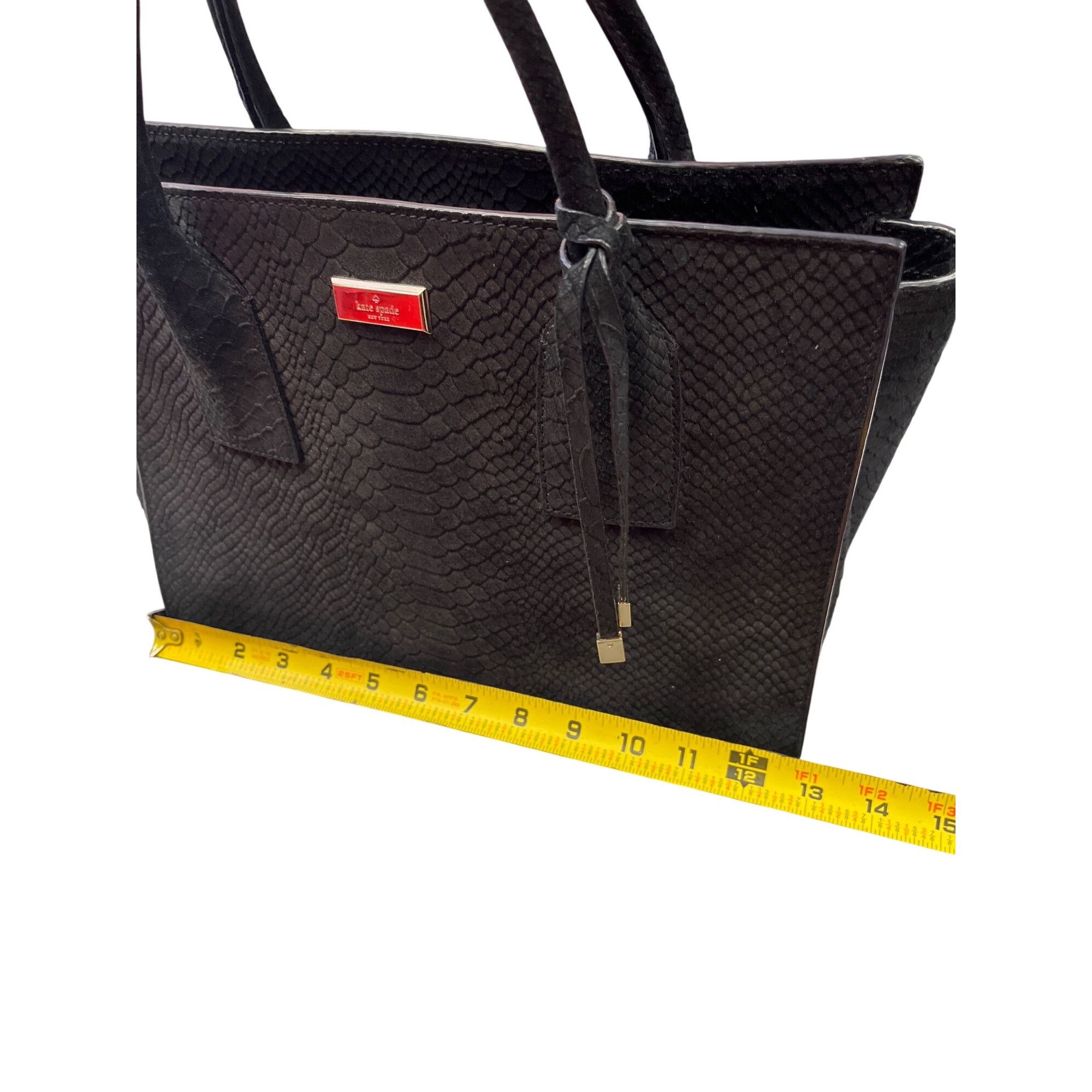Kate Spade Kate Spade wms blacl leather croc satchel handbag SKU 9883 Size ONE SIZE - 15 Thumbnail