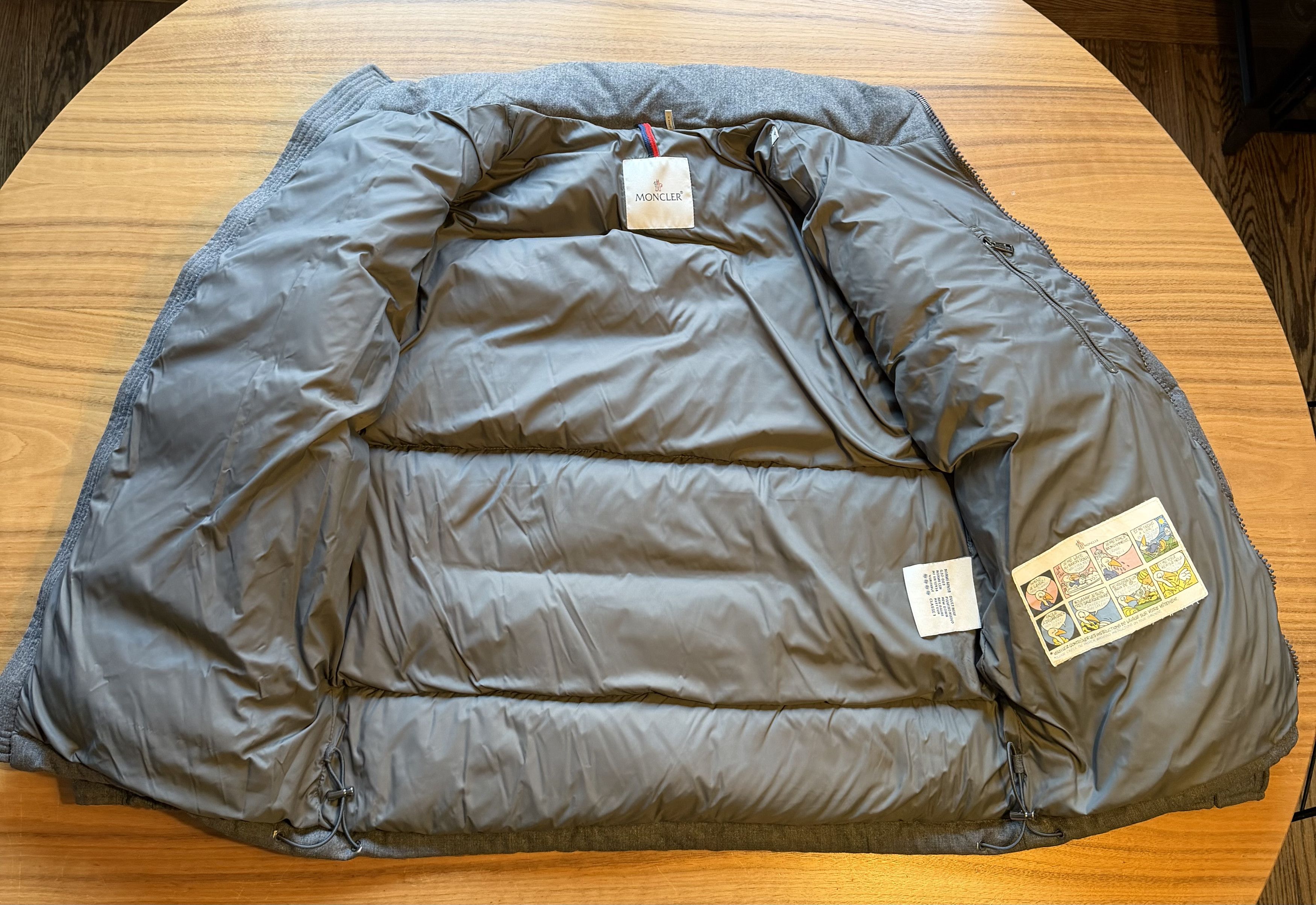 Moncler Montgenevre Gray Wool Flannel Hooded Puffer Jacket Size US XL / EU 56 / 4 - 9 Thumbnail