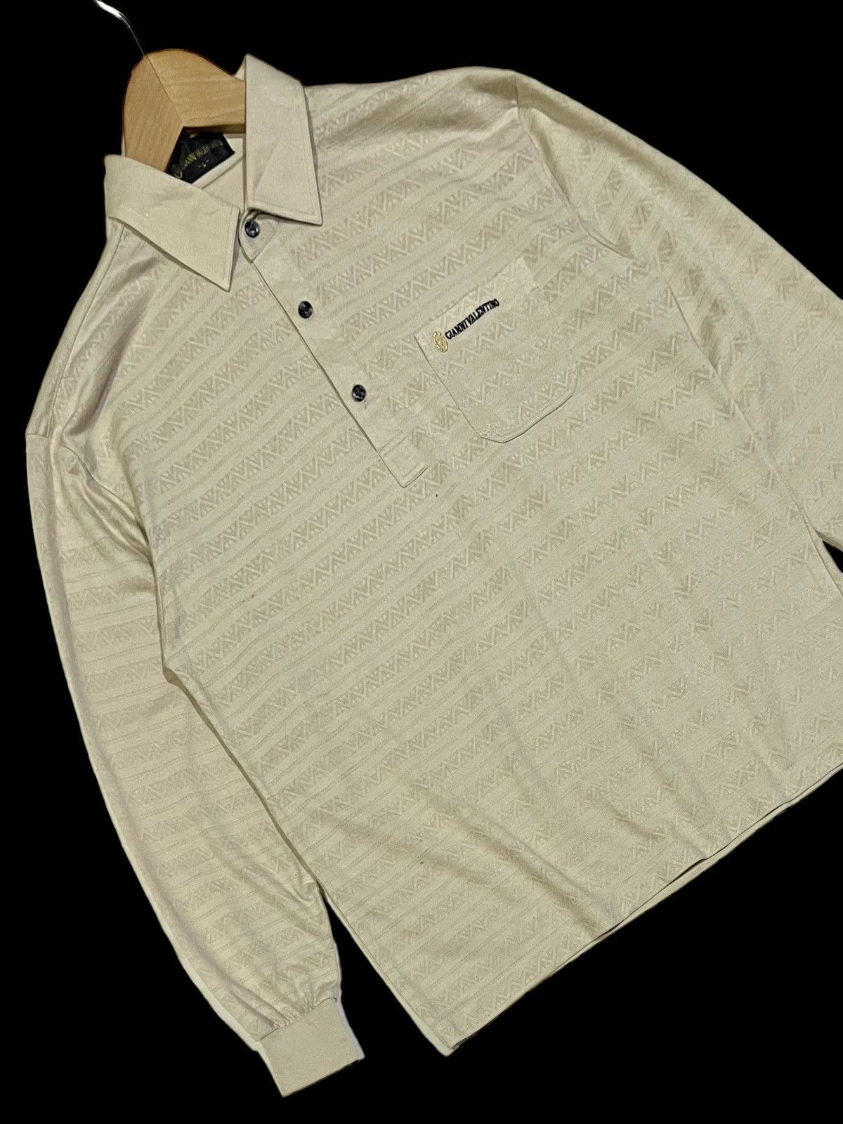 Gianni Valentino × Valentino × Vintage VTG GIANNI VALENTINO POLO LONGSLEEVE EMBROIDERY SINGLE POKET Size US M / EU 48-50 / 2 - 5 Thumbnail