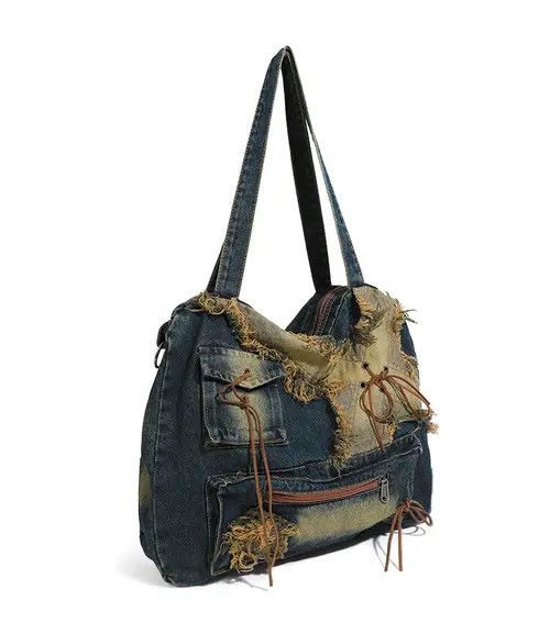 Vintage Vintage Blue Denim Shoulder Bag Size ONE SIZE - 3 Thumbnail