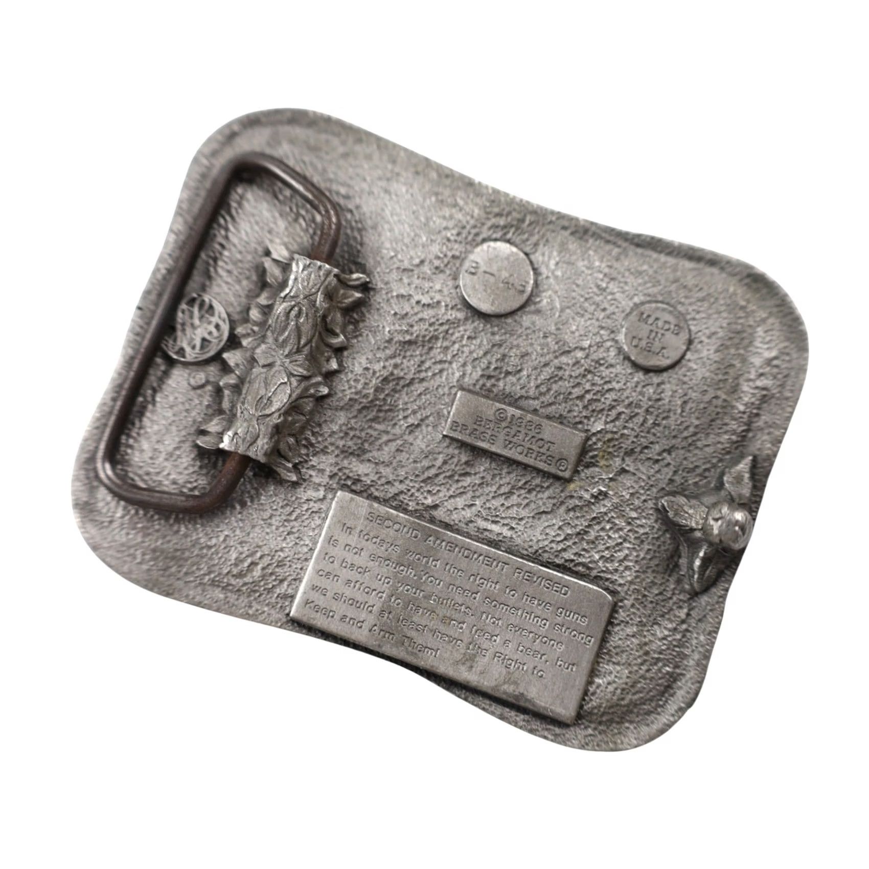Vintage VINTAGE True 80s Bearbo Right to Arm Bears 3D Belt Buckle Belt Buckle Silver 3" Mens Size ONE SIZE - 4 Thumbnail