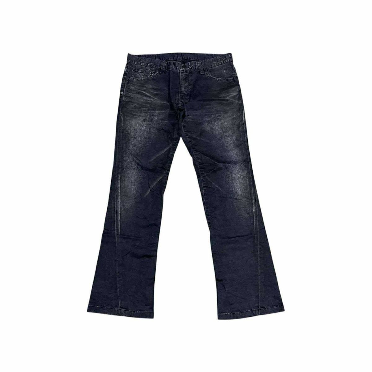 Tornado Mart 🔥Y2K Archived Tornado Mart Black Coated Flared Denim Size US 32 / EU 48 - 1 Thumbnail