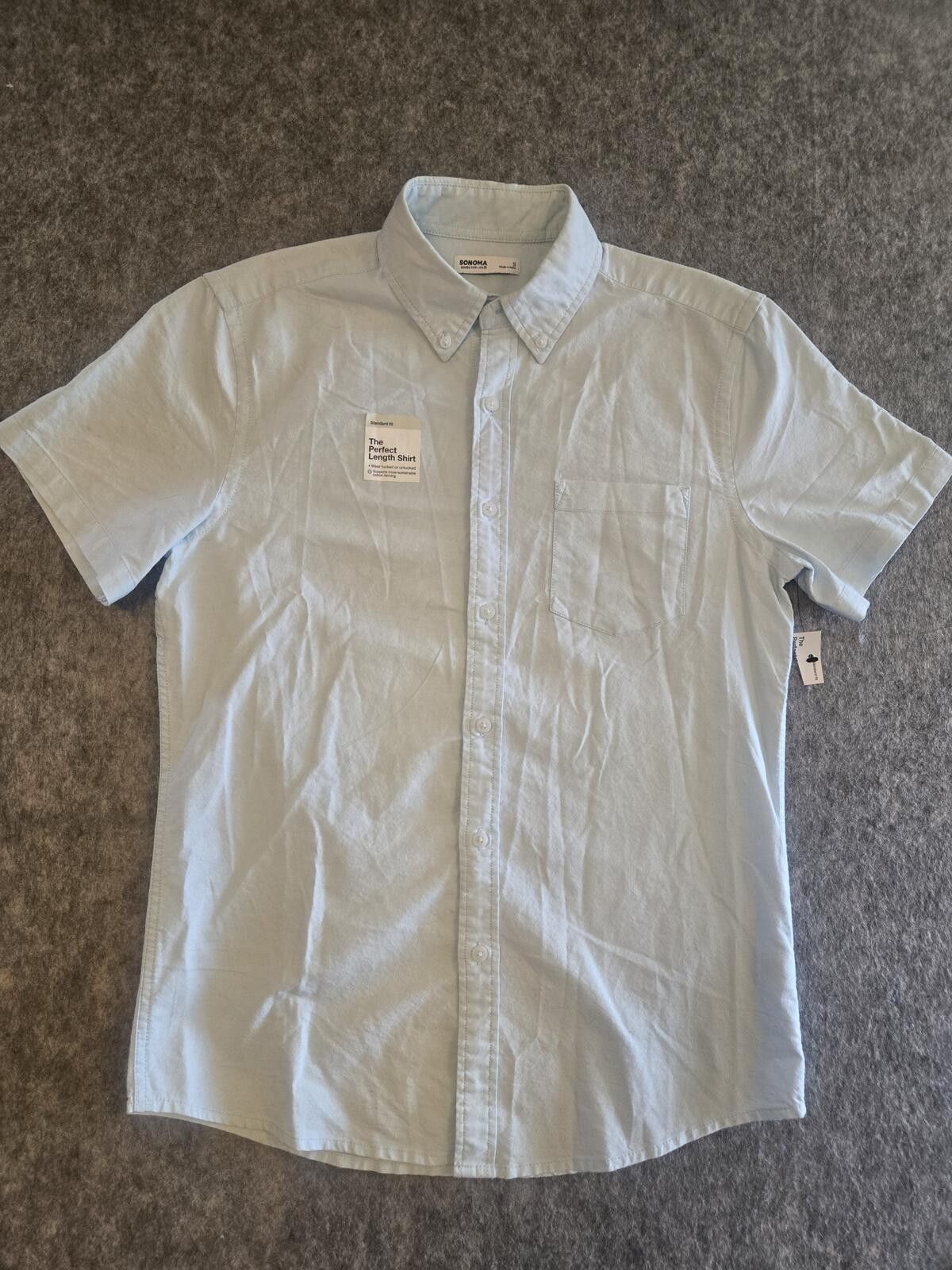 Sonoma Light Blue Short-Sleeve Button-down 100% Cotton Sz S Coastal Size US S / EU 44-46 / 1 - 2 Thumbnail