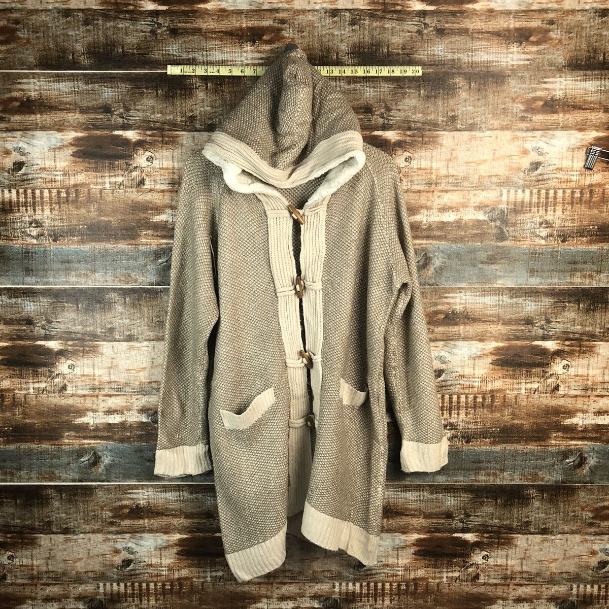 Putietal Brown Cardigan Hoodie Knitwear #A1851