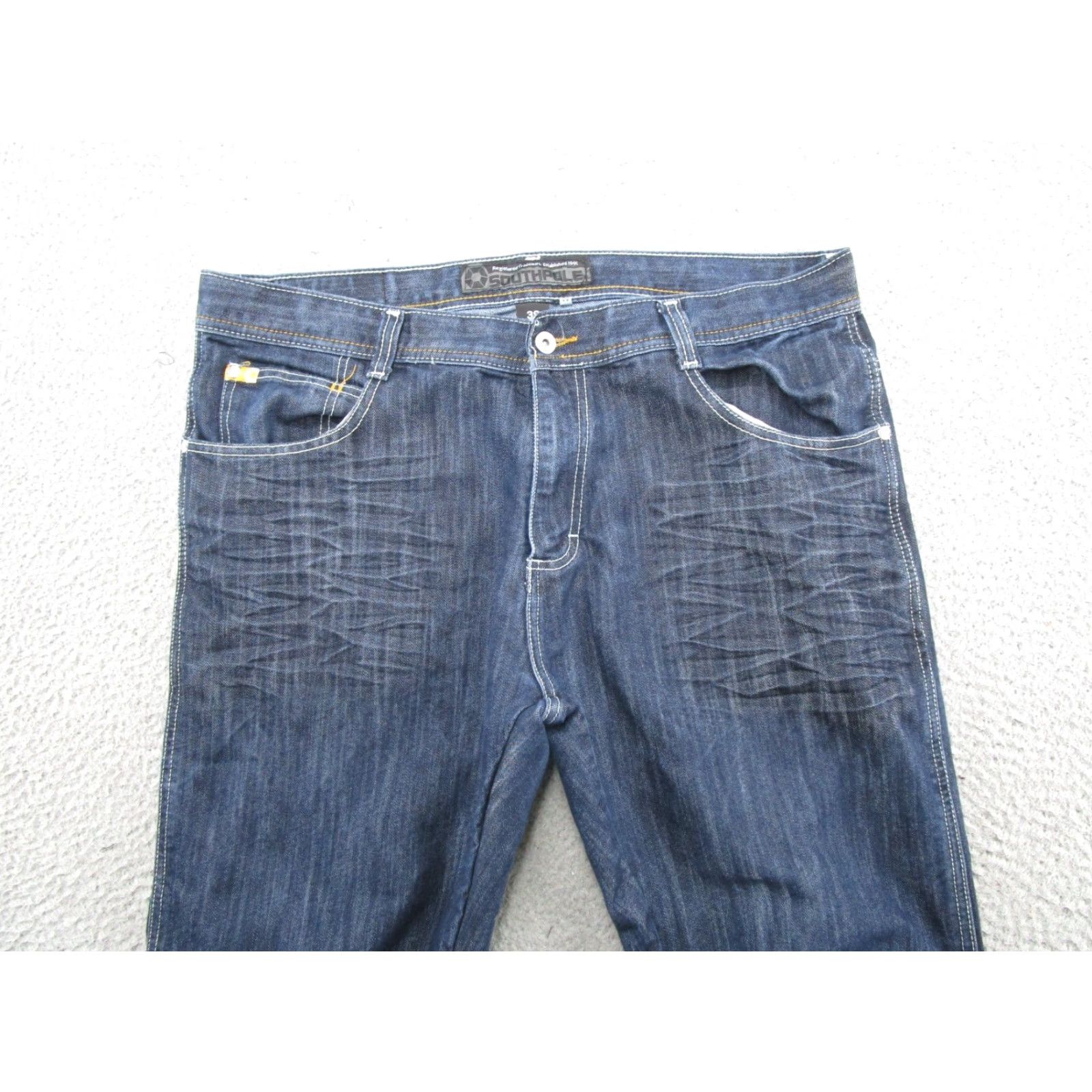 Southpole Southpole Jeans 38x30 Mens Hip Hop Baggy Denim 5-Pocket Blue Yellow Tab 8180 Y2K Vintage Straight Size US 38 / EU 54 - 3 Thumbnail