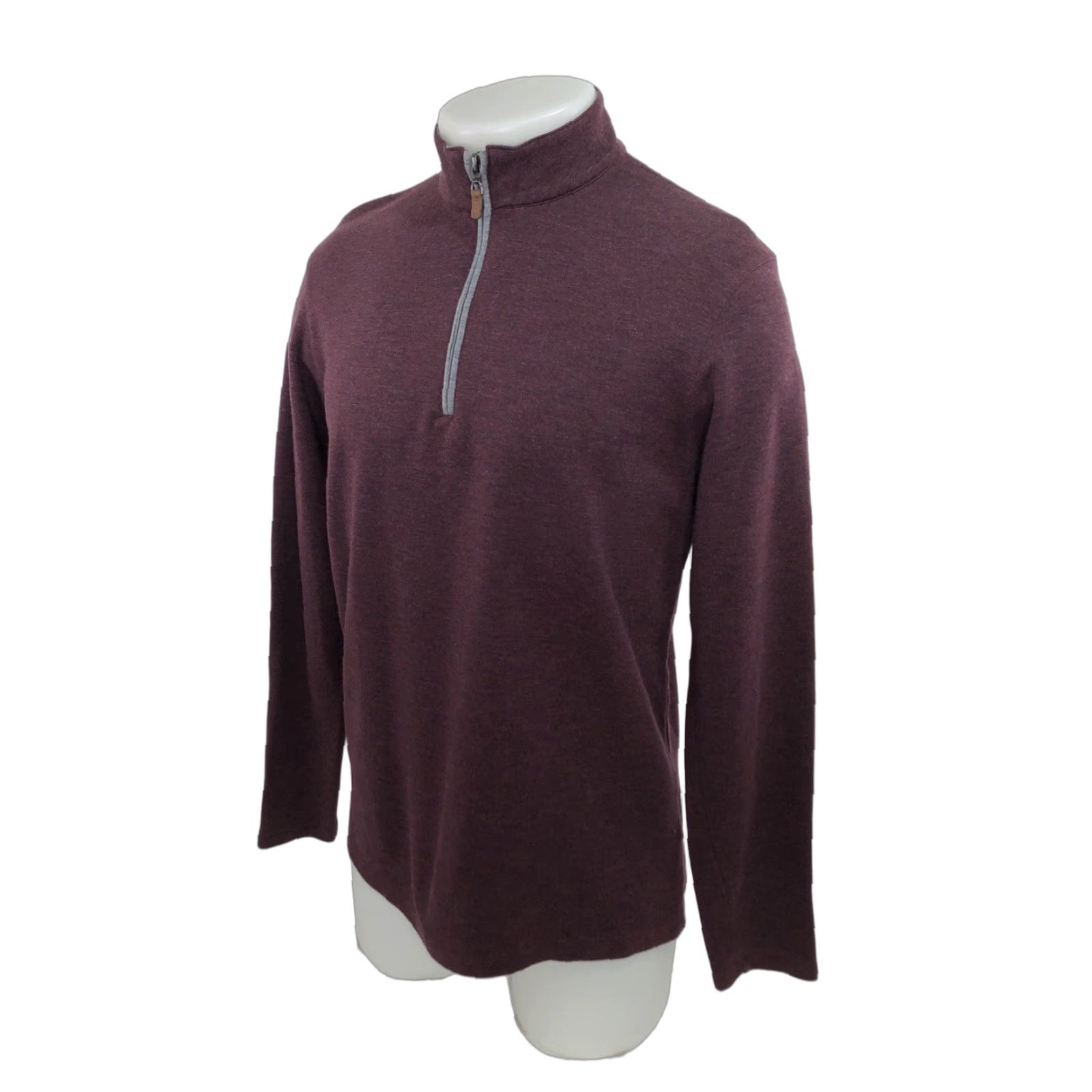 Mizzen+Main MIZZEN + MAIN Sweater Shirt Mens M Maroon Zip Neck Trim Fit Performance Pullover Knit Knitwear Modern Merino? Size US M / EU 48-50 / 2 - 1 Thumbnail