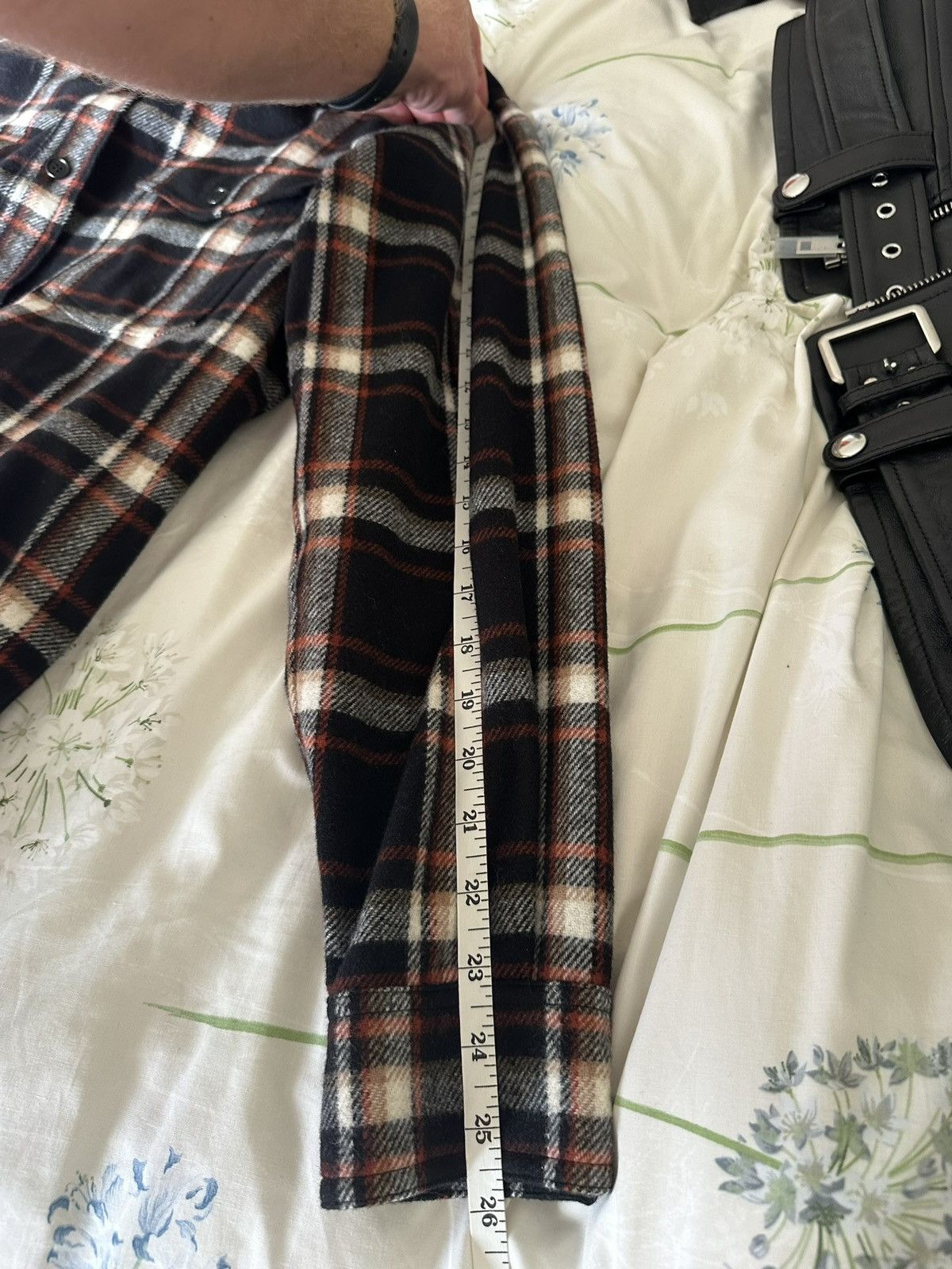 Celine × Hedi Slimane Celine black red white flannel shirt jacket 39 like new Hedi Size US L / EU 52-54 / 3 - 9 Thumbnail