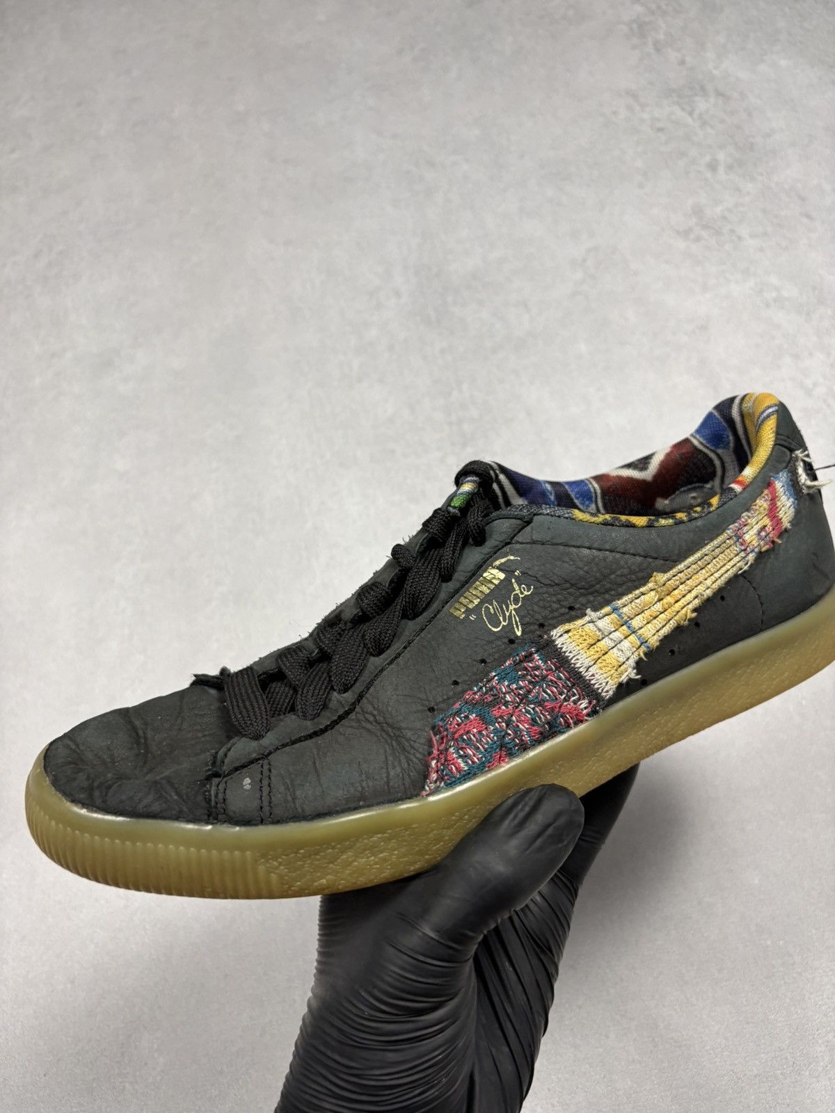 Puma Distressed Puma Clyde Coogi Patchwork Sneakers Gum Sole Y2K Size US 9.5 / EU 42-43 - 15 Thumbnail
