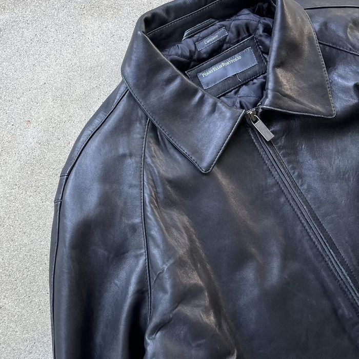 Perry Ellis Portfolio Black Leather Jacket - Perry Ellis Portfolio size ...