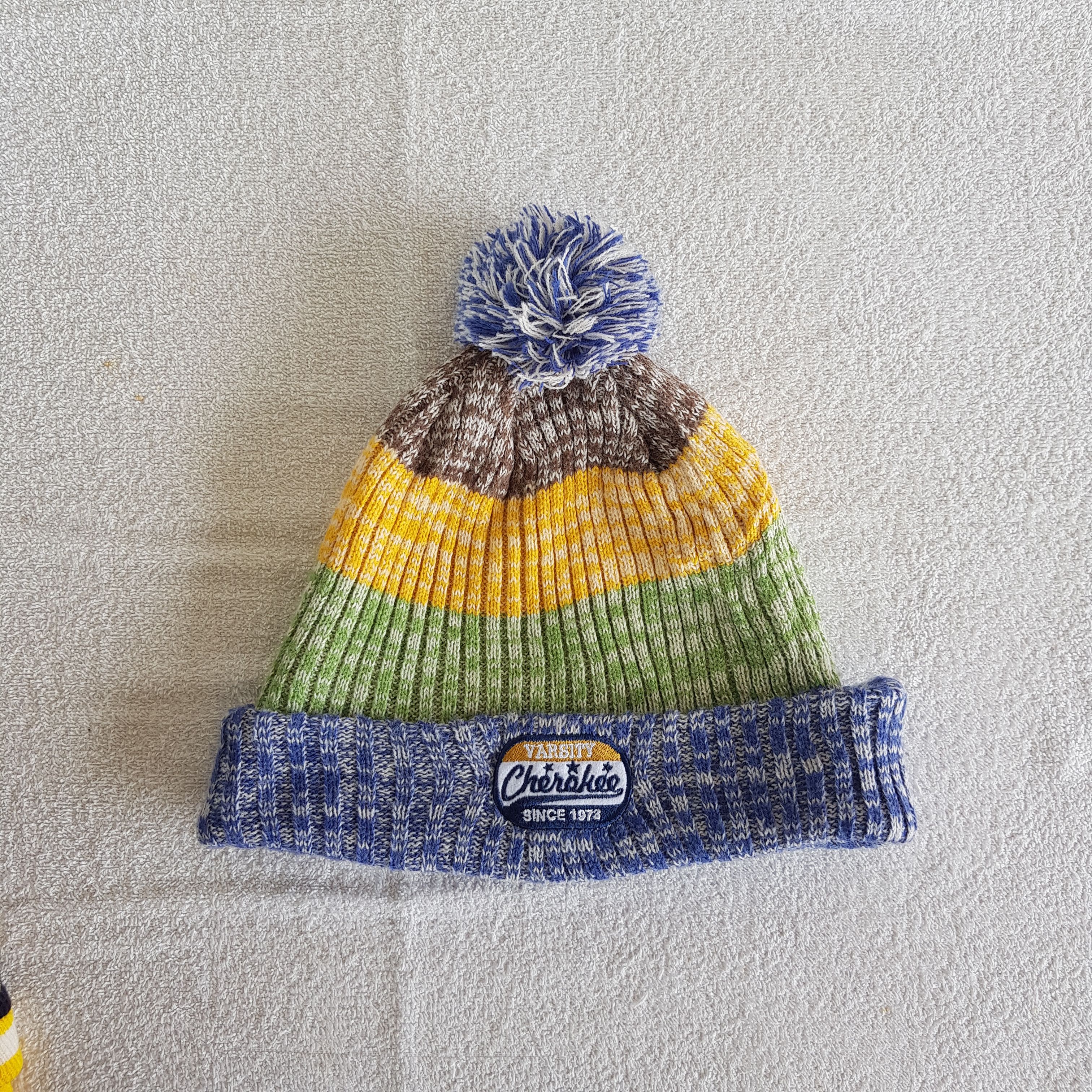 Cherokee Vintage Cherokee Varsity Beanie Knit Crochet Snow Caps Hats Size ONE SIZE - 5 Thumbnail