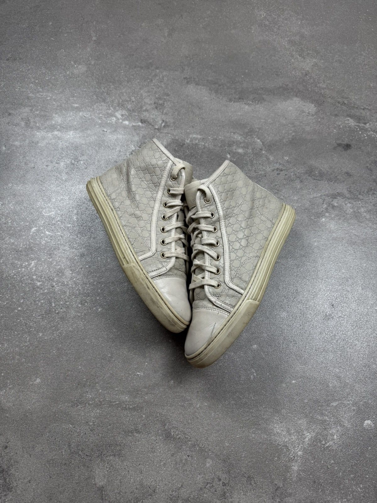 Gucci × Vintage Gucci hi top shoes sneakers monogram vintage old money Size US 6.5 / IT 36.5 - 1 Thumbnail