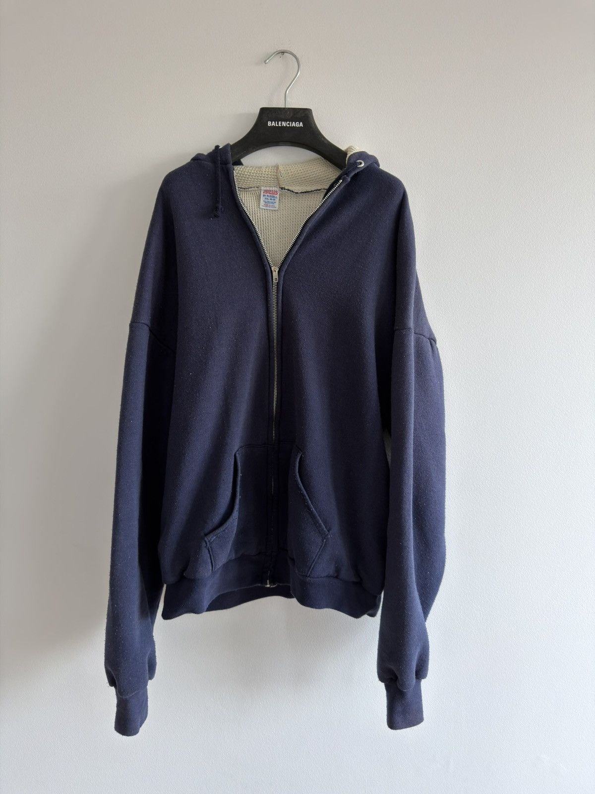 Russell Athletic *RARE* 1980s 80s VINTAGE THERMAL LINED HOODIE ZIP UP JERZEES Size US XXL / EU 58 / 5 - 1 Thumbnail