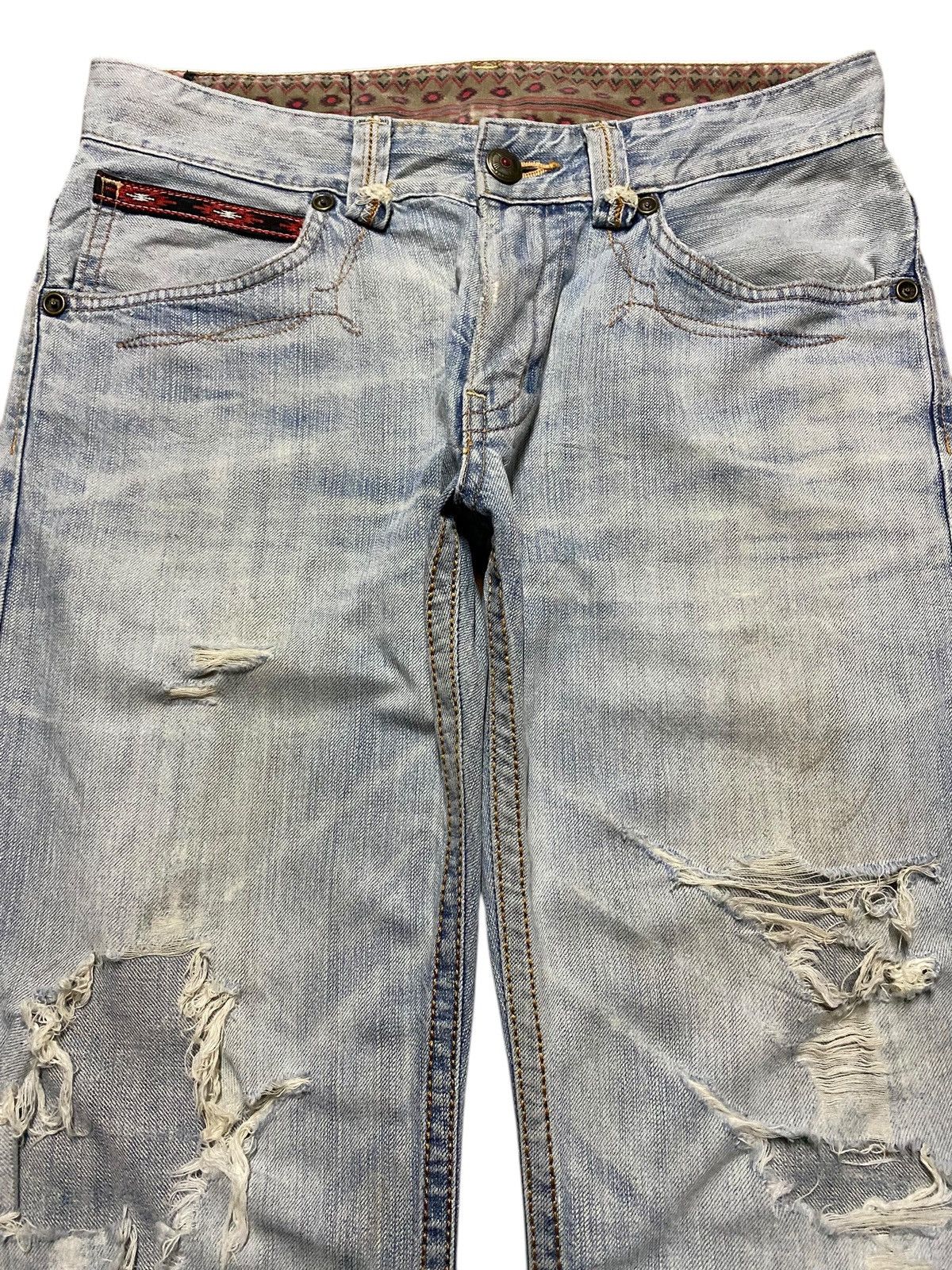 Edwin Vintage Edwin Light Wash Ripped Loose Jeans Size US 32 / EU 48 - 3 Thumbnail