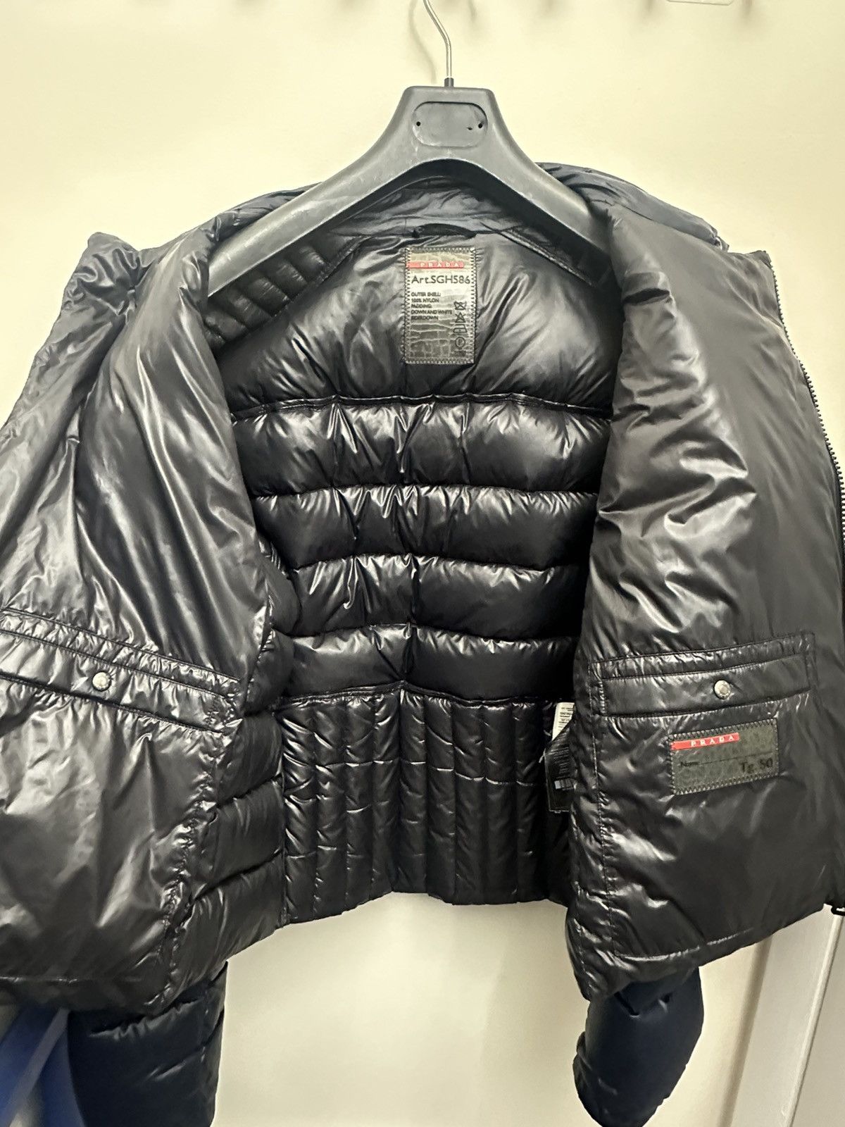 Prada Prada biker style navy down jacket sz M Size US M / EU 48-50 / 2 - 9 Thumbnail