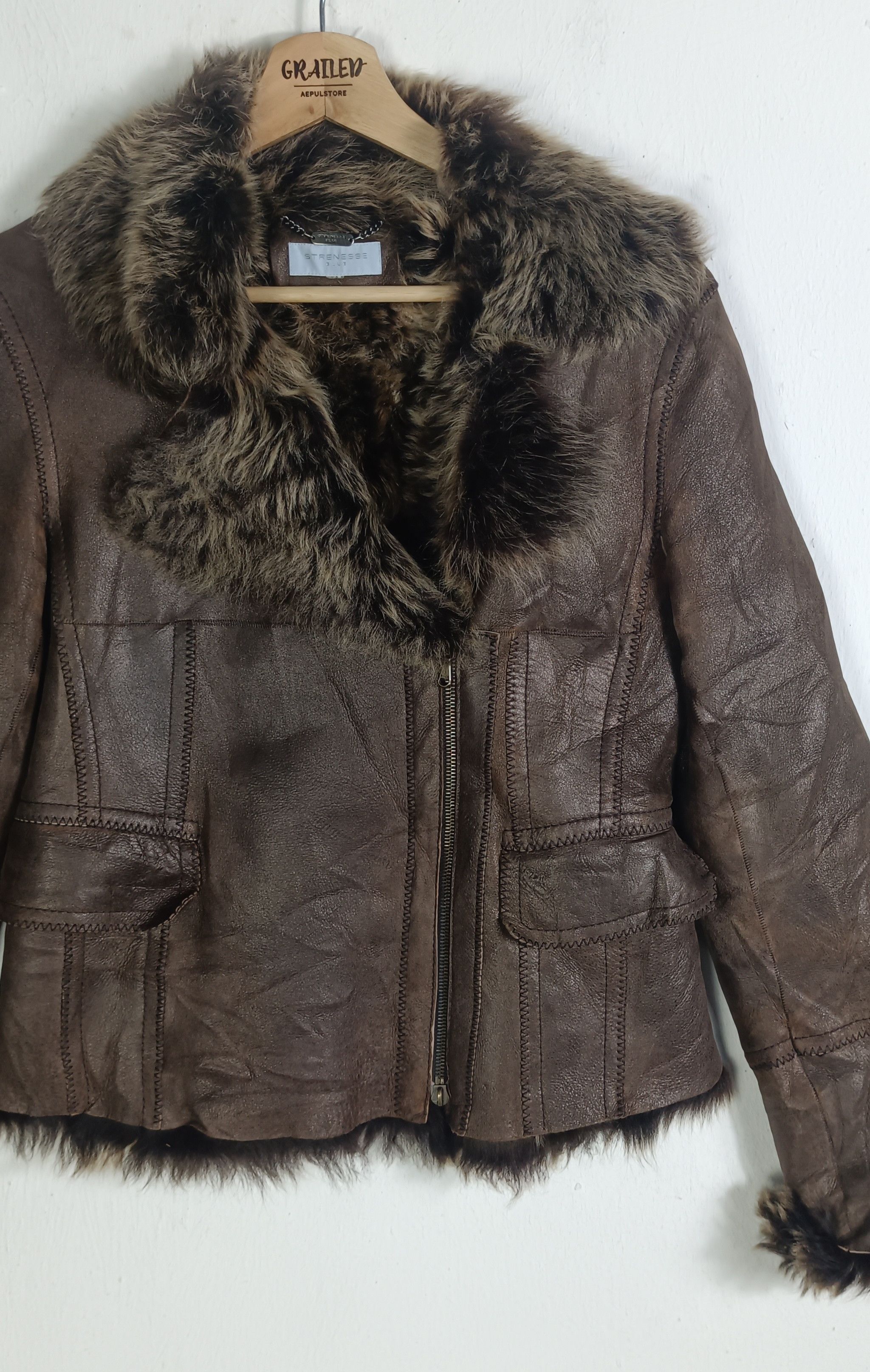 STRENESSE Vintage💥 Strenesse Blue RIRI zipper Learther Jacket Size US S / EU 44-46 / 1 - 5 Thumbnail