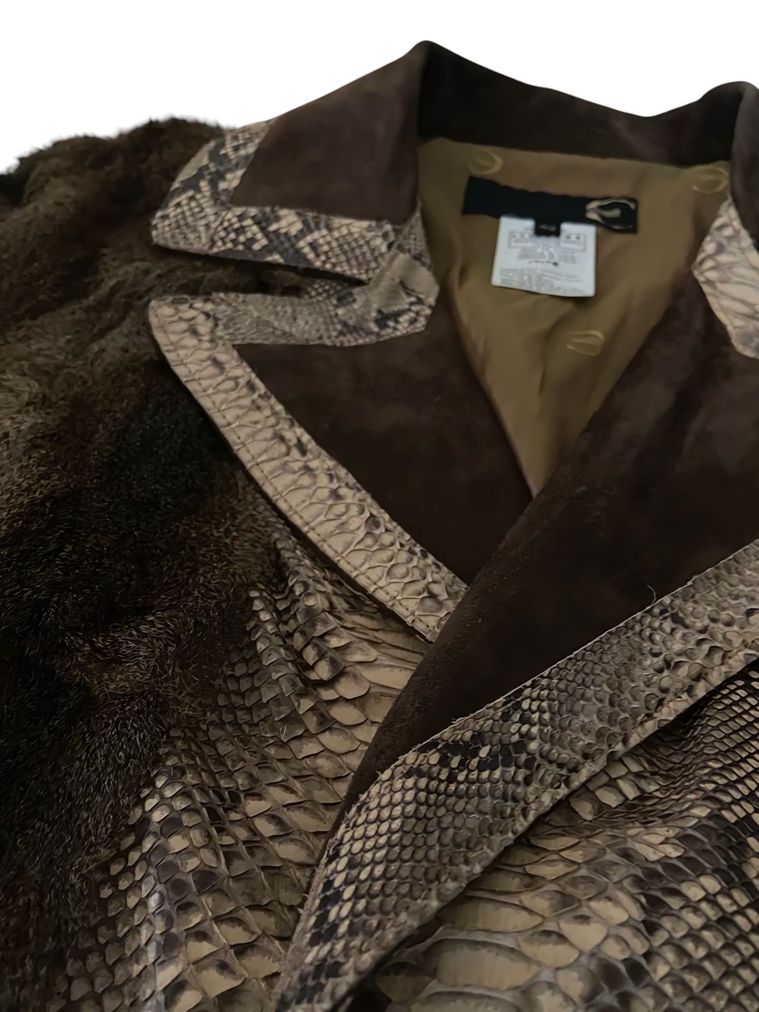 Roberto Cavalli SCOIATTOLO FUR REAL PYTHON FRONT COAT JACKET Size M / US 6-8 / IT 42-44 - 3 Thumbnail