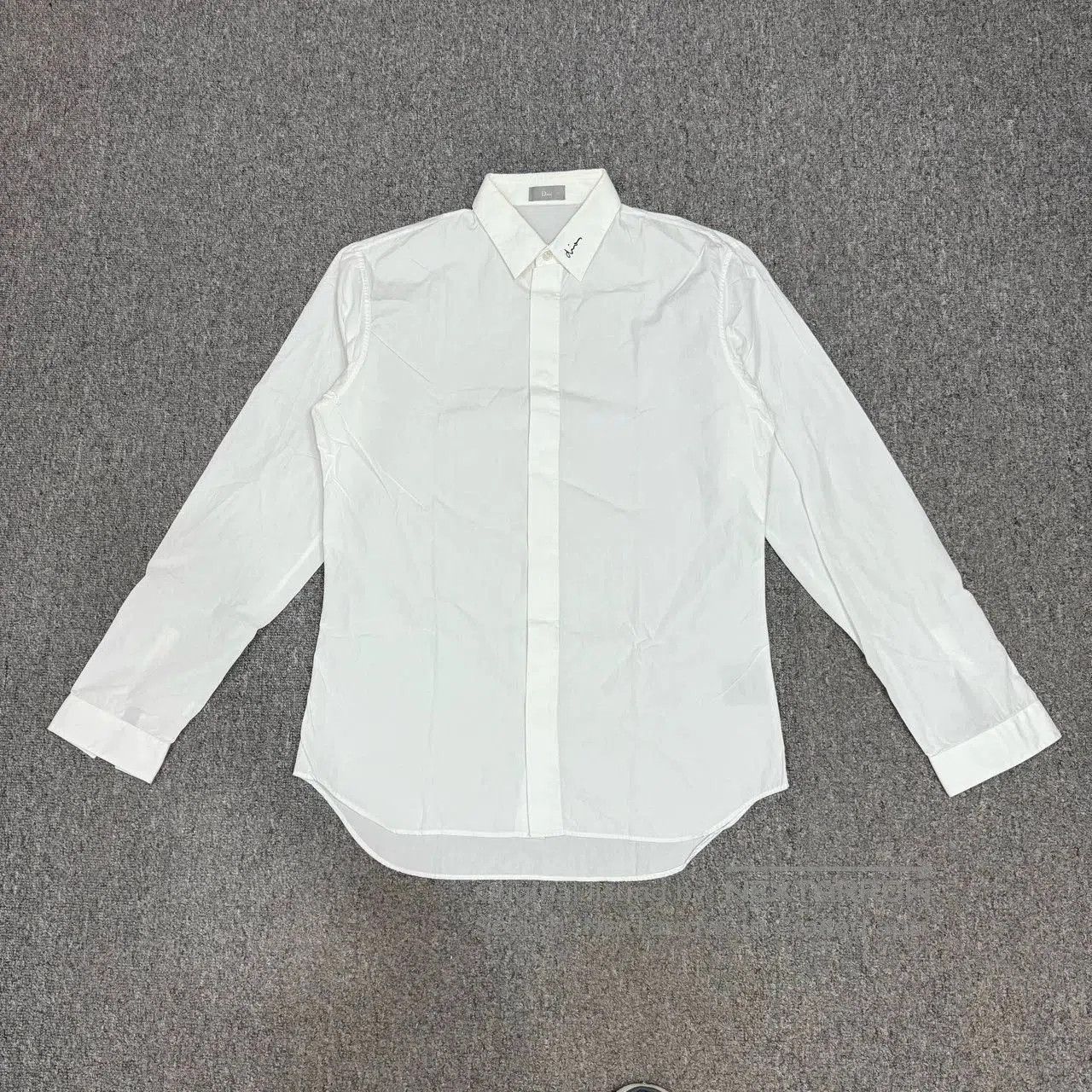 Dior white embroidered logo long sleeve shirt. Size US L / EU 52-54 / 3 - 1 Thumbnail