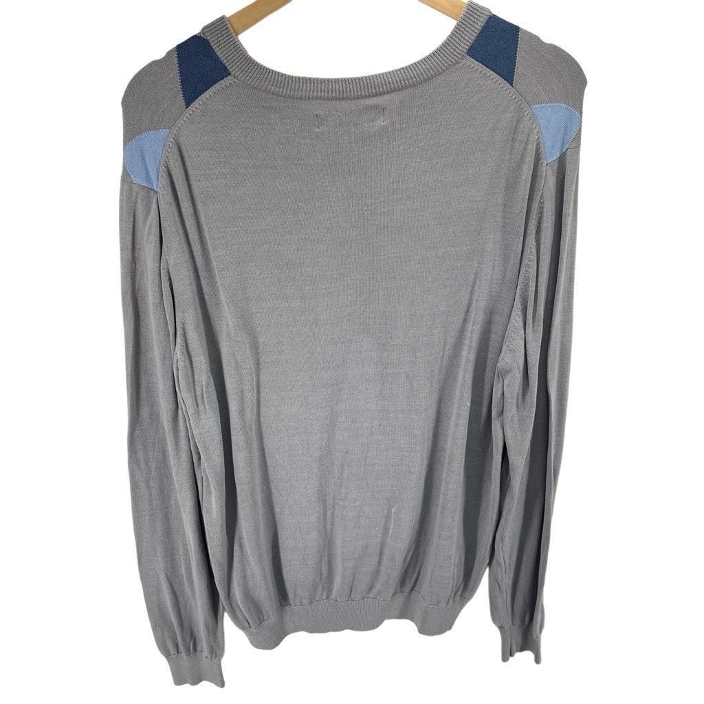 Other Kenneth Roberts Men’s Silk Blend Argyle V Neck Pullover Sweater Gray Blue Large Size US L / EU 52-54 / 3 - 2 Thumbnail