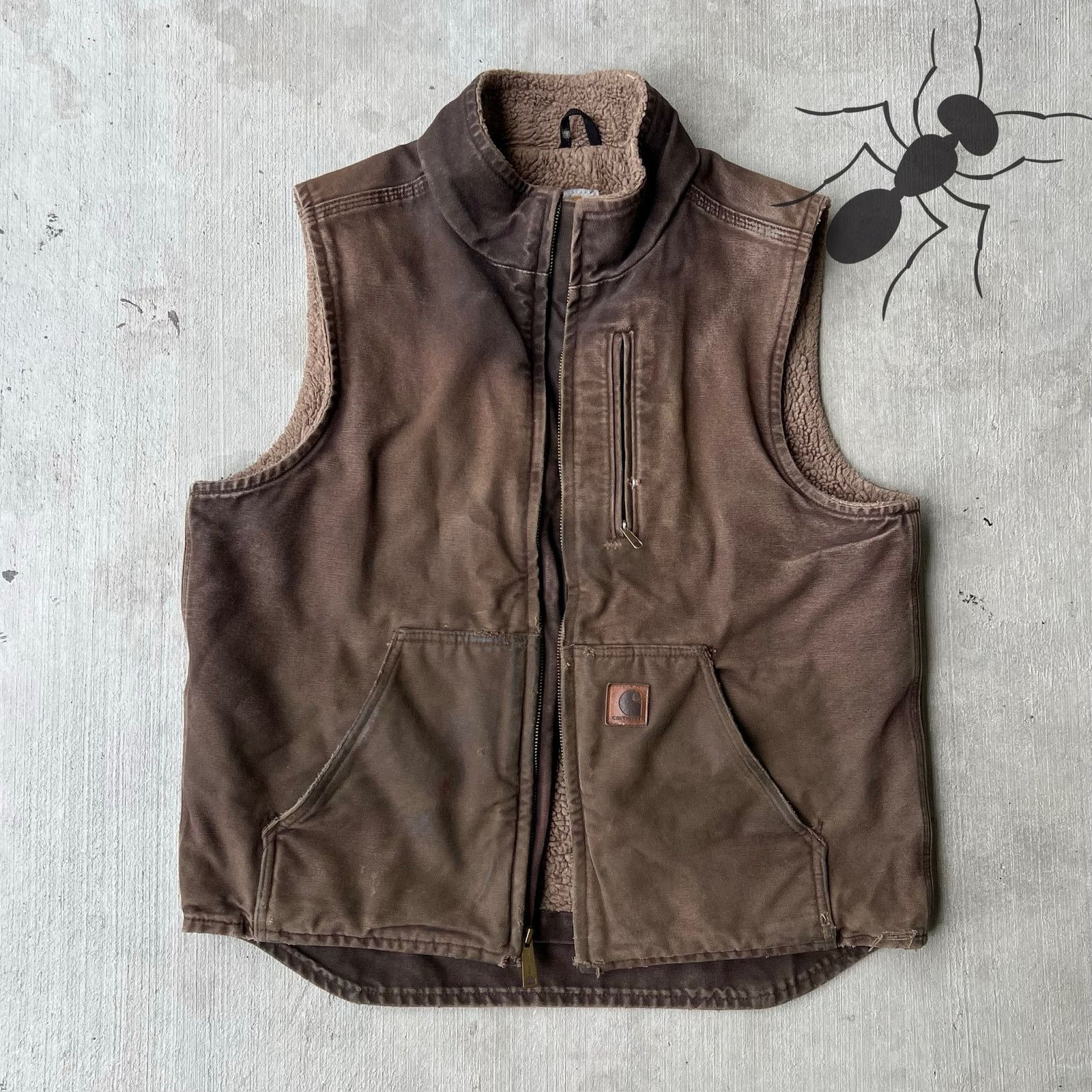 Carhartt × Vintage Carhartt V33 DKB faded brown work wear vest Size US M / EU 48-50 / 2 - 1 Thumbnail