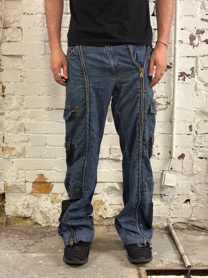 Dolce & Gabbana SS2003 Dolce & Gabbana Blue Aviator Full Zip Cargo Jeans Size US 32 / EU 48 - 3 Thumbnail