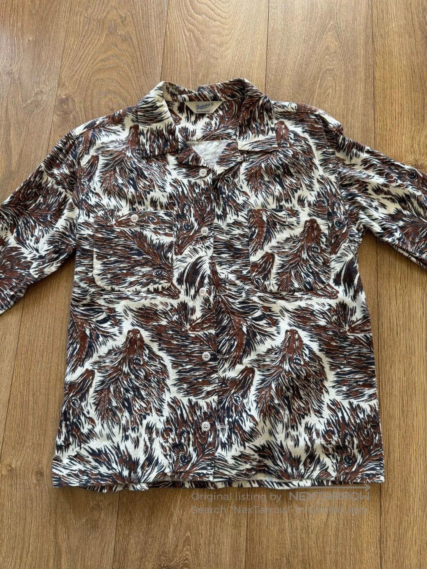 Japanese Brand Tenderloin Classic Brown Wolf Shirt. Size US S / EU 44-46 / 1 - 1 Thumbnail