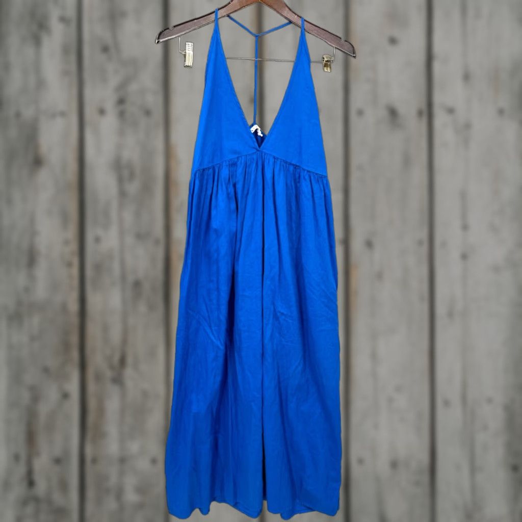 Vintage VINTAGE Lacausa Women Maxi Dress Casual Boho Beach Cotton S Strap Blue 90s Womens Size S / US 4 / IT 40 - 1 Thumbnail