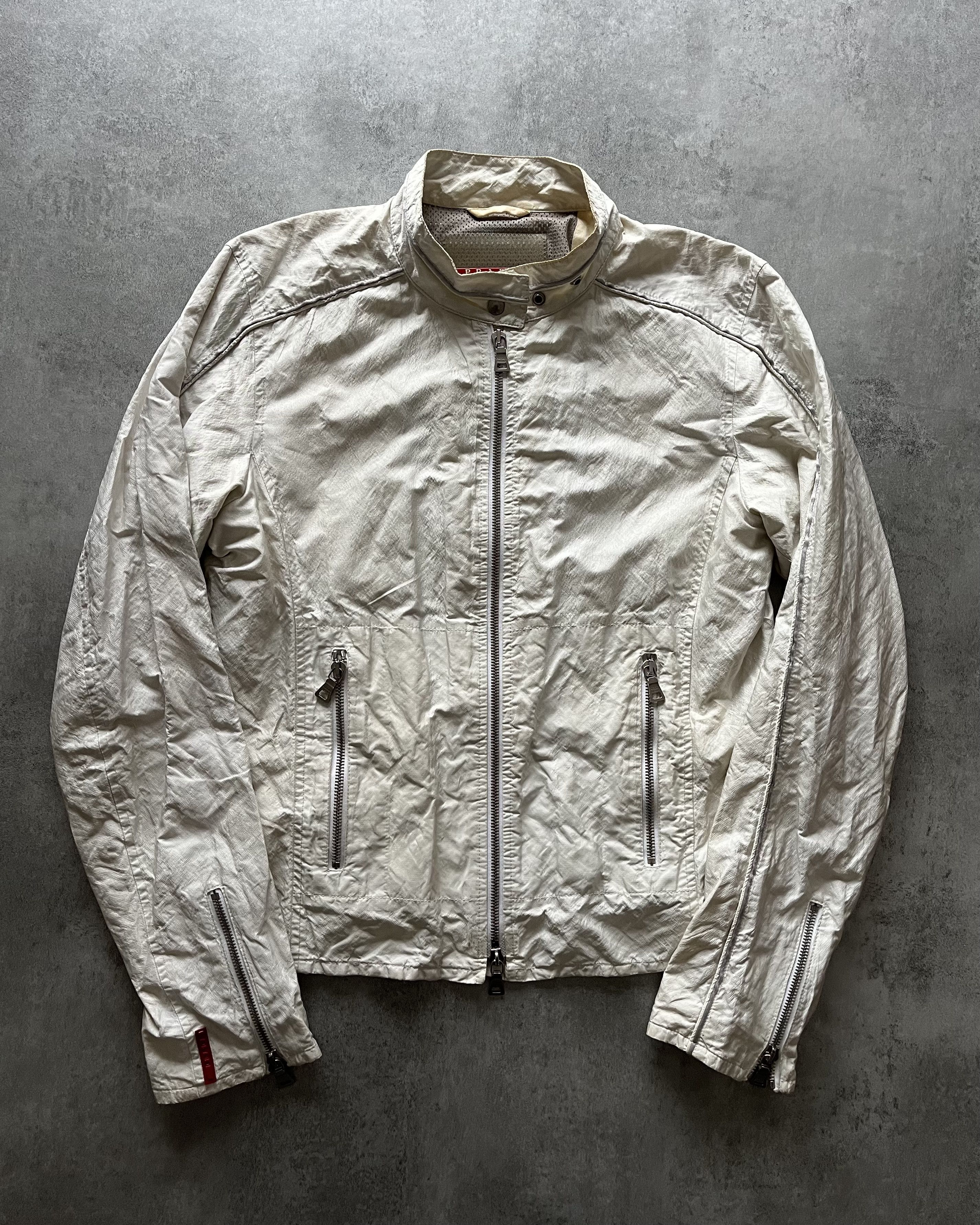 image of Archival Clothing x Prada Ss2002 Prada White Light Nylon Jacket, Men's (Size Small)